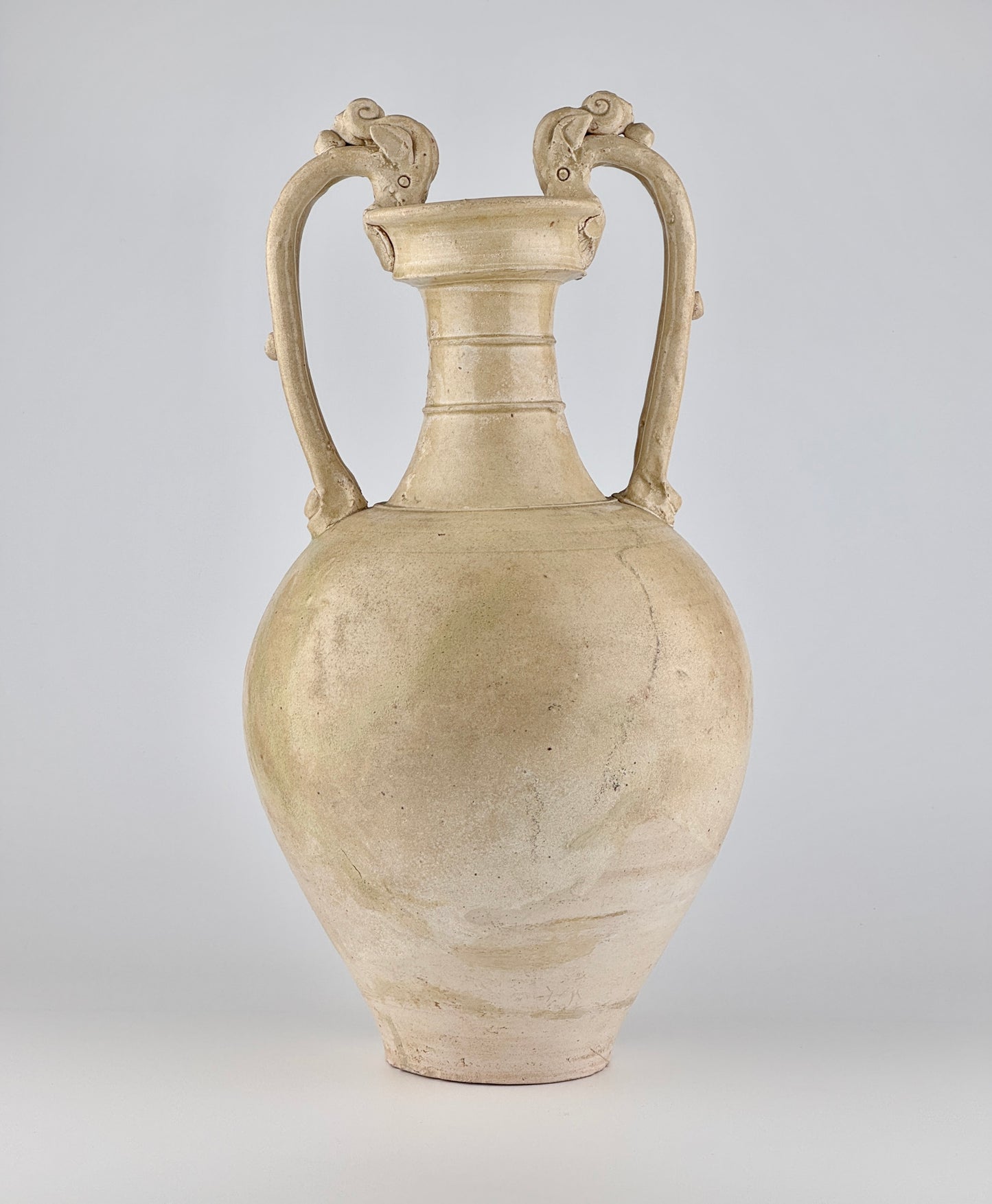 A Large and Rare Straw-Glazed Pottery Amphora, Tang Dynasty