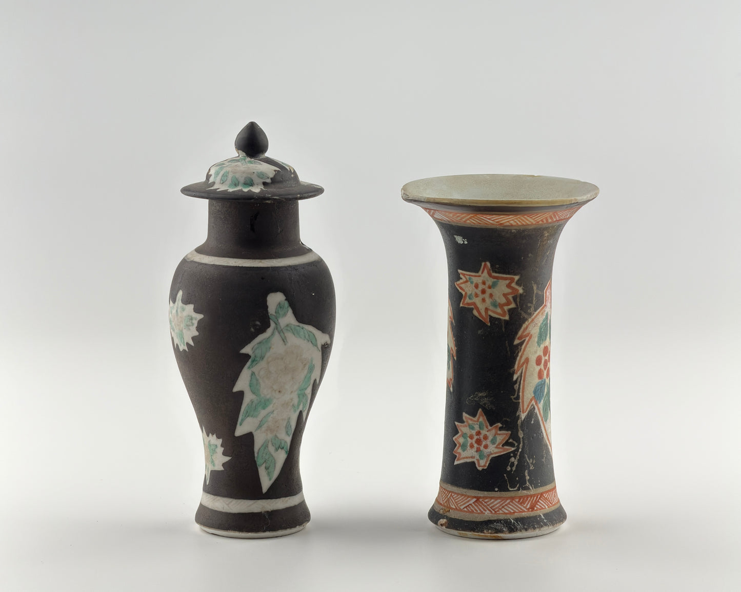 Rare Famille Noire Vases from Ca Mau Ship, Qing Dynasty, Yongzheng Era