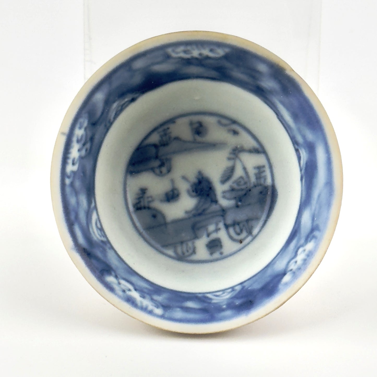 Passing Boats And Figure, Blue And White Teabowl And Saucer Set Circa 1725, Qing Dynasty, Yongzheng Era