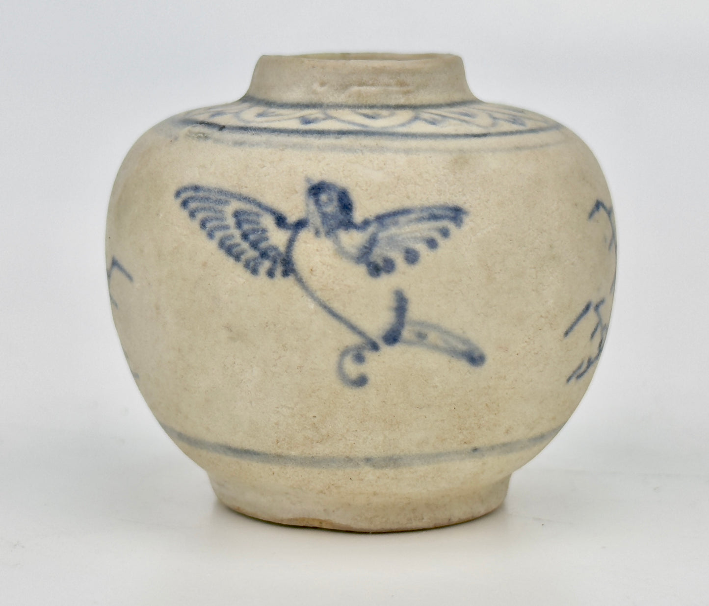 Three Annamese Small Jars with bird design, 15th century, Le Dynasty