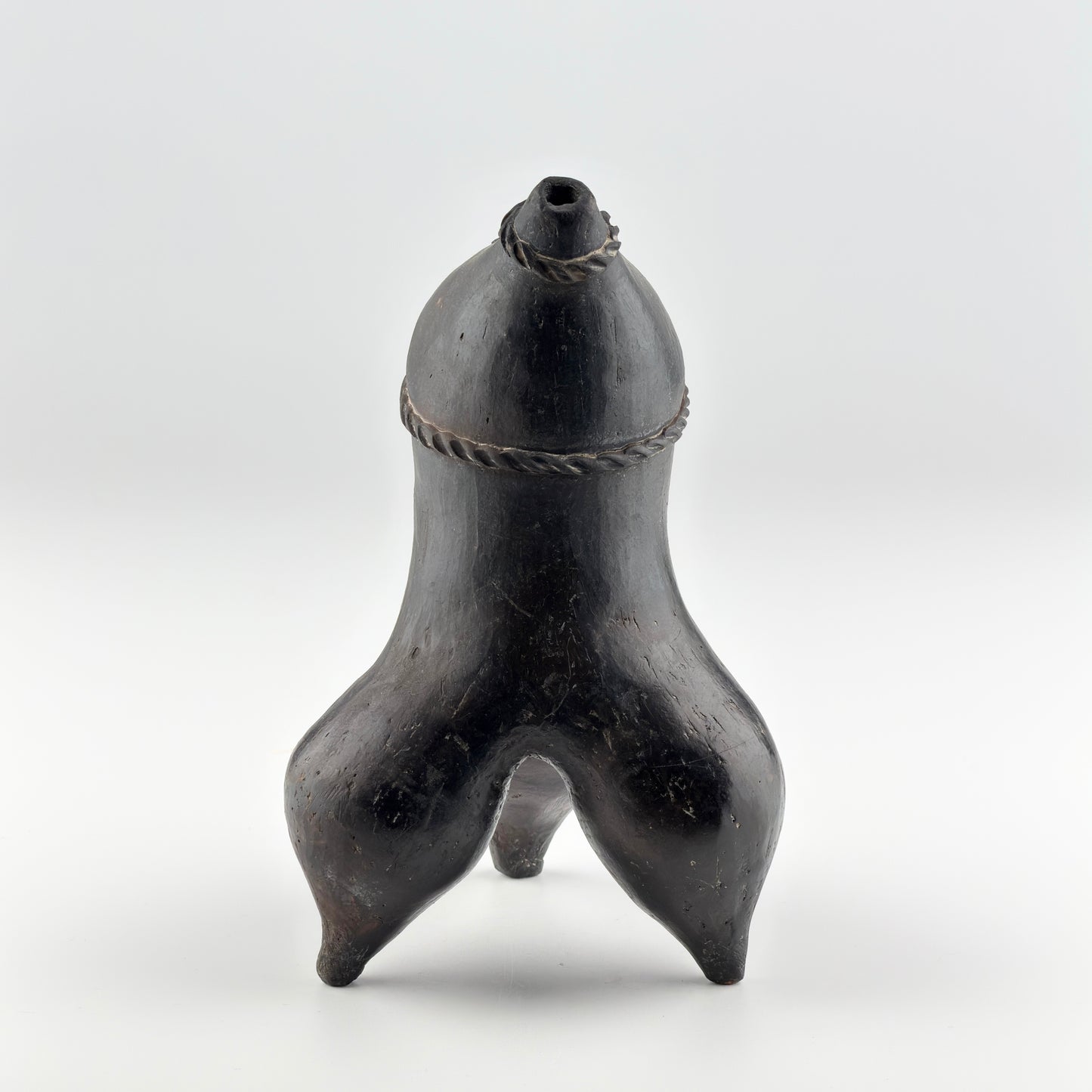 Black Pottery Tripod Ewer, Neolithic Period