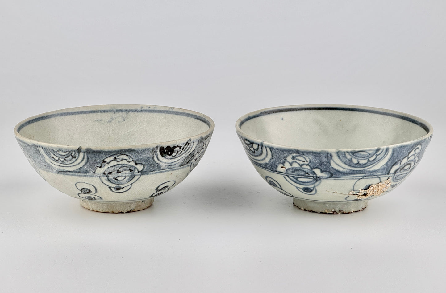 Pair of Bowls from Shipwreck, Late Ming Era(16-17th century)