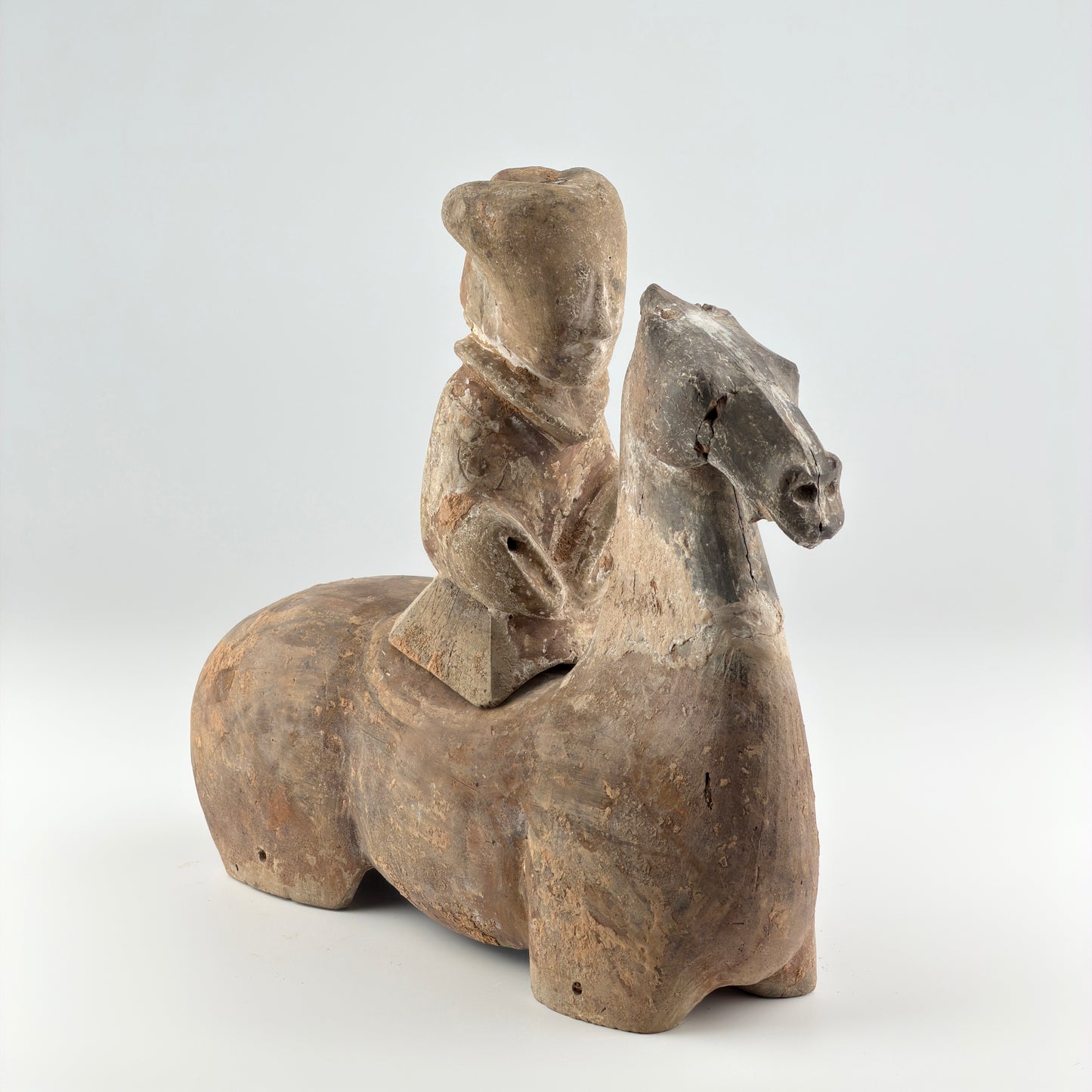 Pottery Figure of a Mounted Soldier and Horse