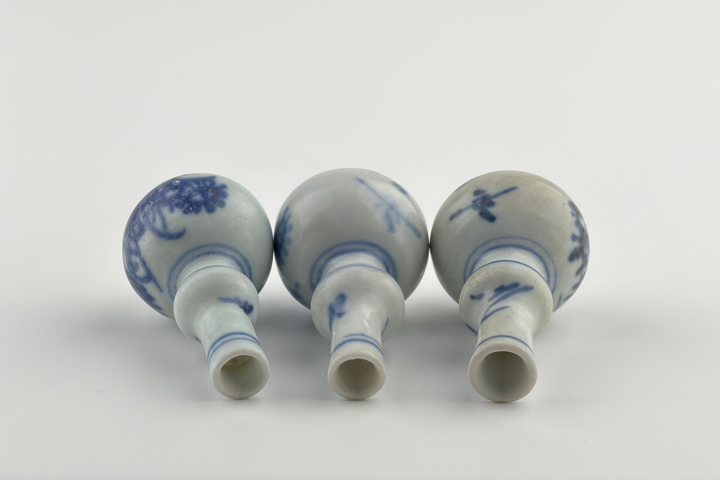 Three Blue and White Miniature Vases, C 1725, Qing Dynasty, Yongzheng Era