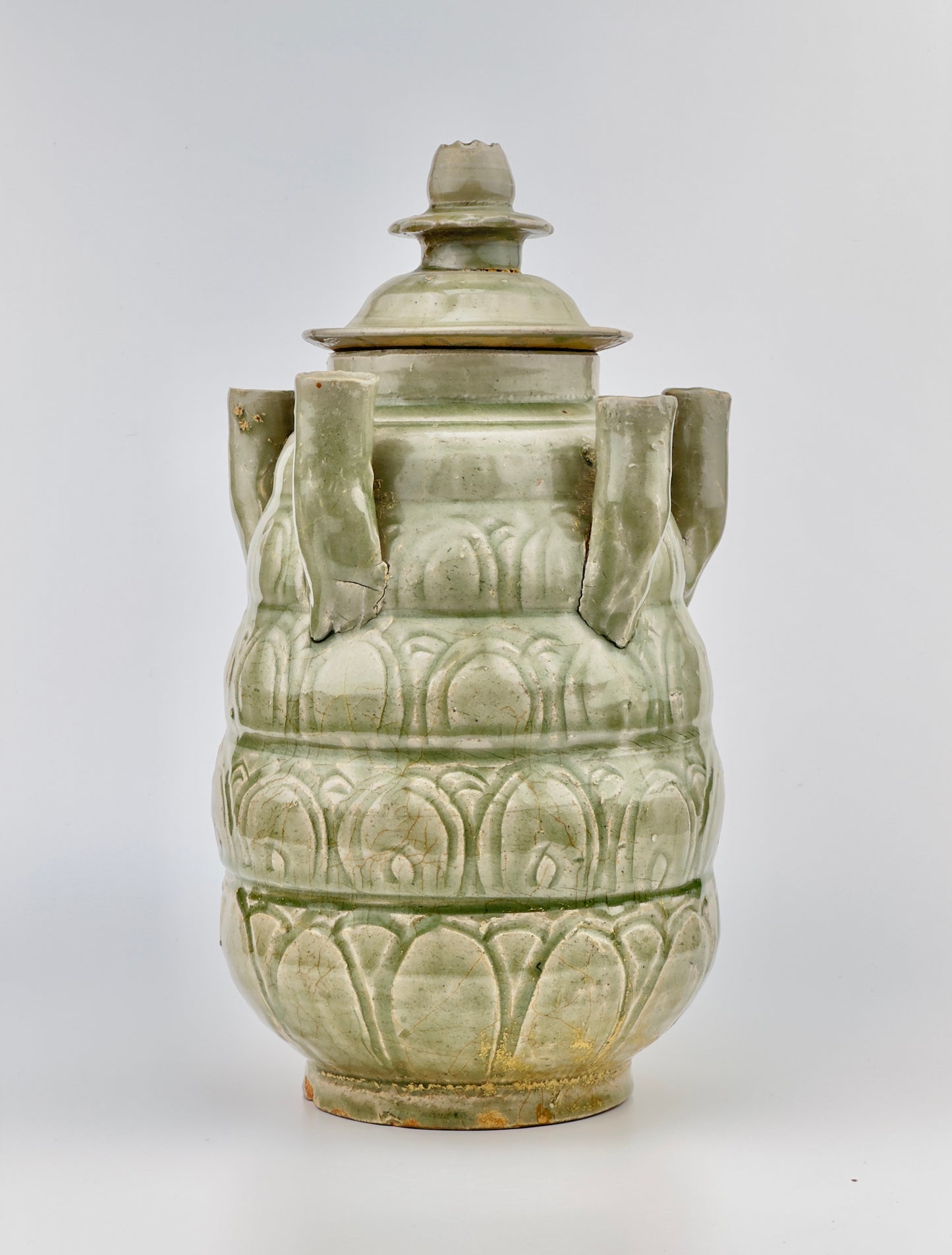 LONGQUAN CELADON FIVE-SPOUTED JAR, SONG DYNASTY (AD 960-1279)