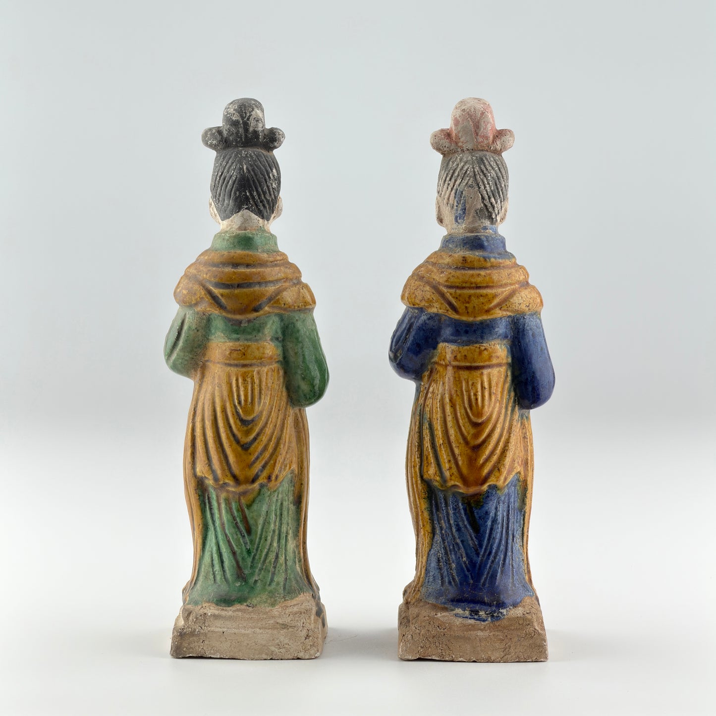Two Glazed Court Attendants, Ming Period (1368-1644)