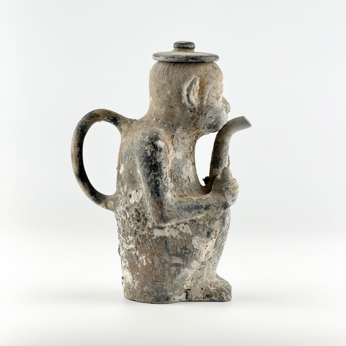 Rare Ewer of a Seated Monkey, C 1725, Qing Dynasty, Yongzheng Era