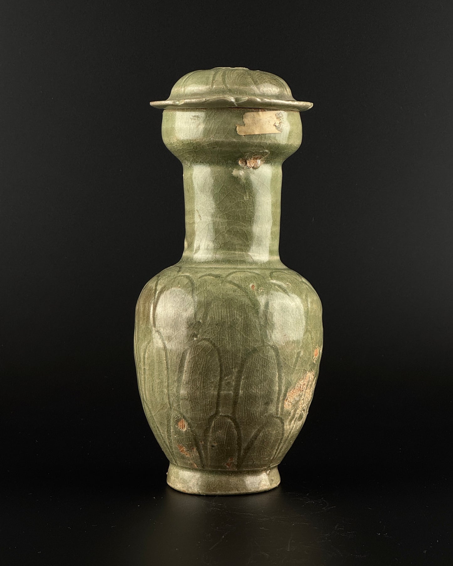 LONGQUAN CELADON 'LOTUS PETAL' JAR AND COVER, NORTHERN SONG DYNASTY(11th-12th century)