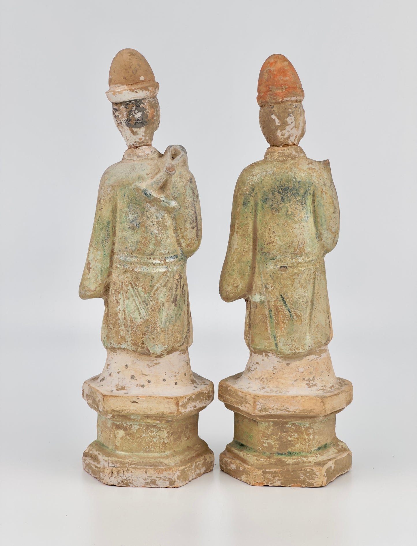 Standing Green Glazed Pottery Attendant Figure