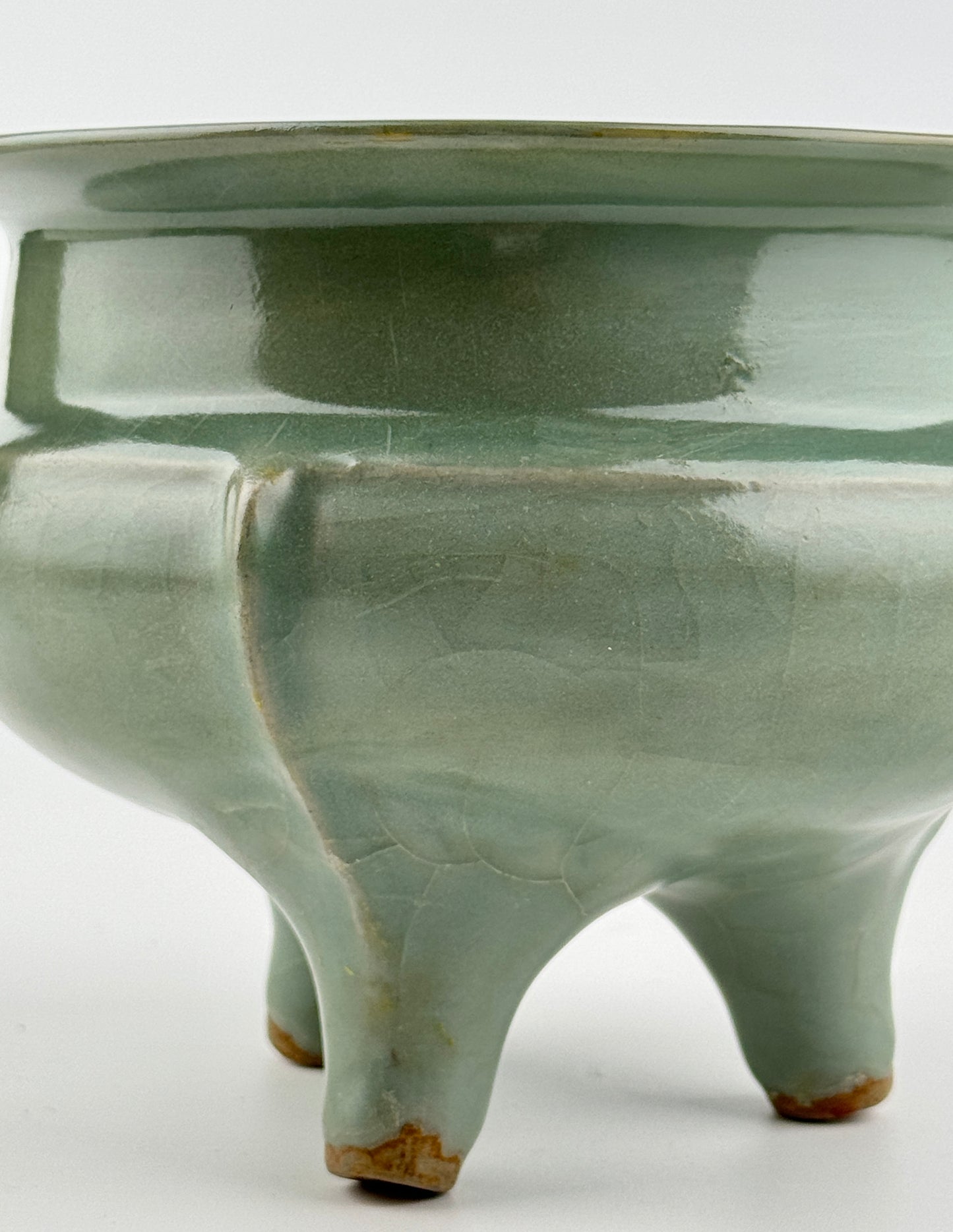 Rare Longquan Celadon Tripod Incense Burner, Song Dynasty