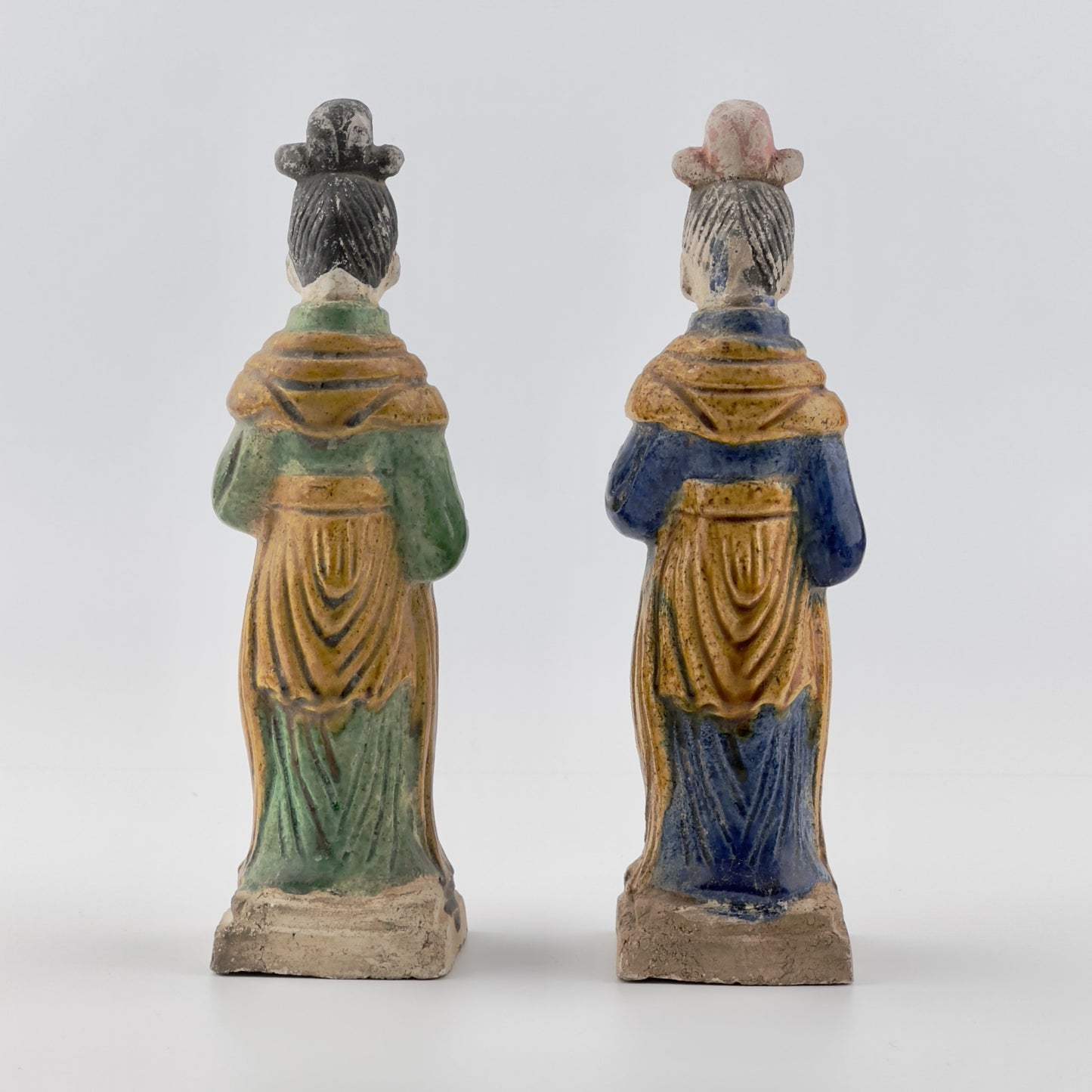 Two Glazed Court Attendants, Ming Dynasty (1368-1644)