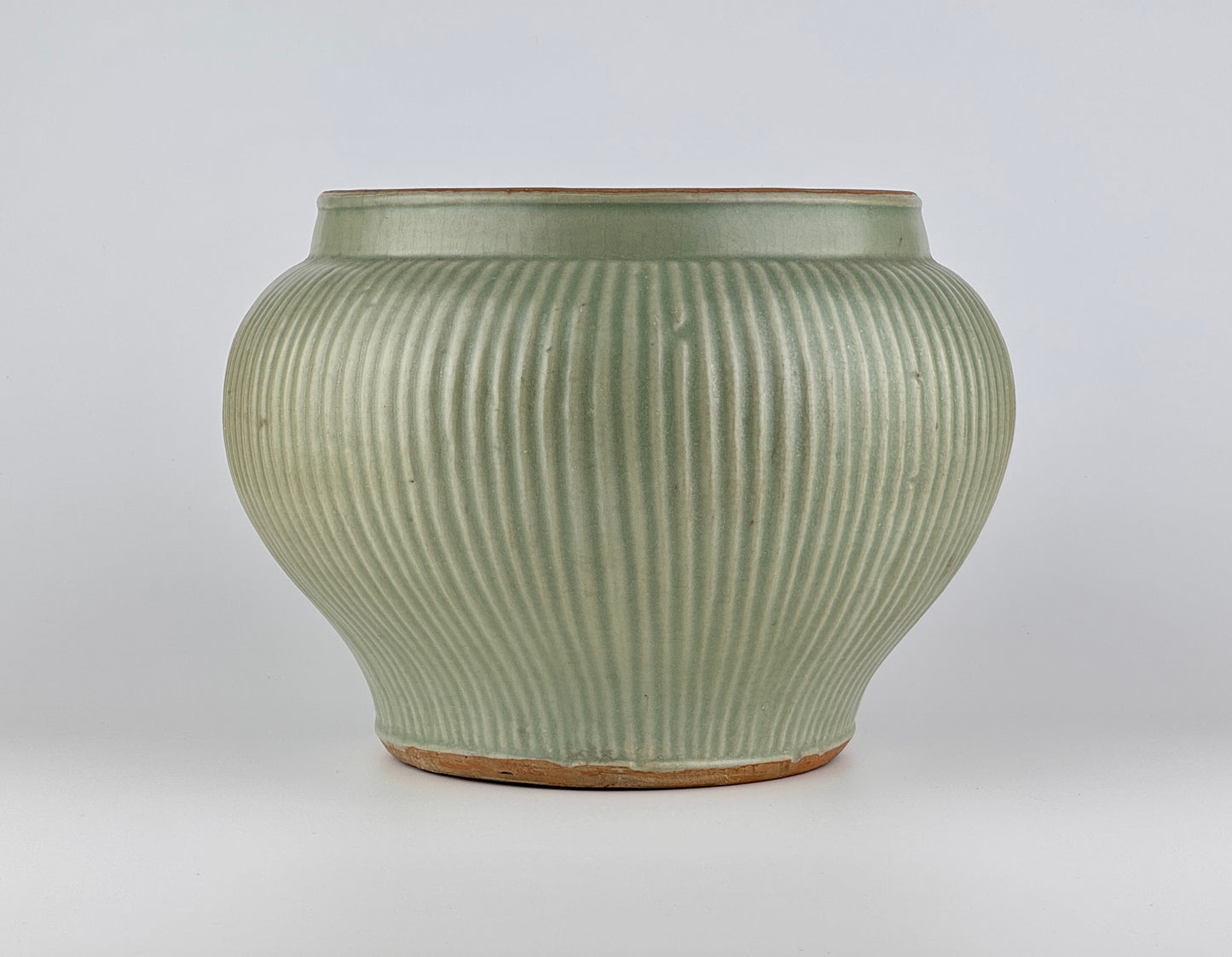 Rare Longquan Celadon 'Hundred Rib' Jar, Song Dynasty