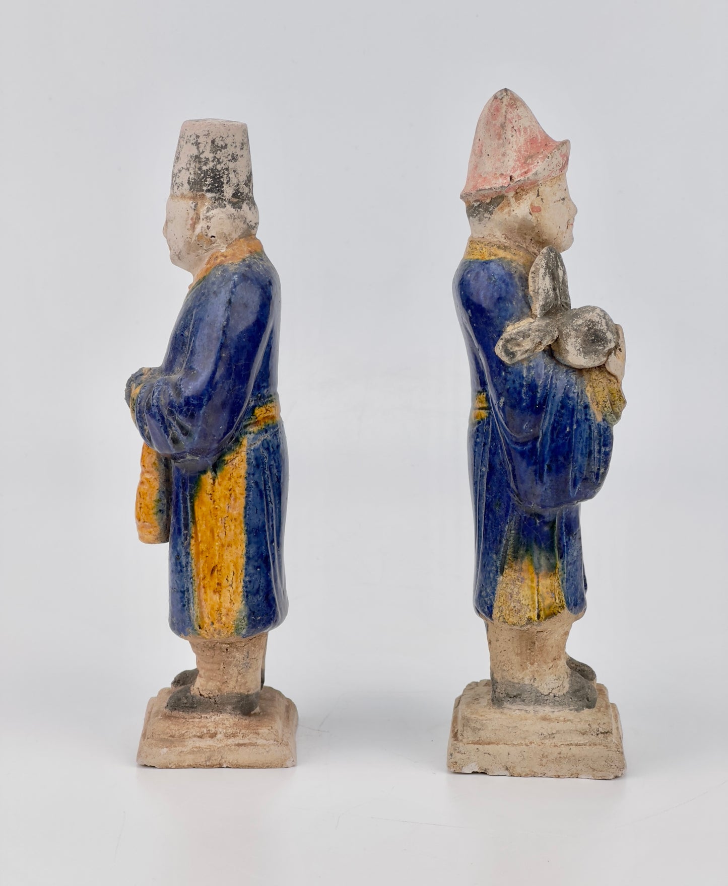 Two blue-glazed figures, Ming Period (1368-1644)