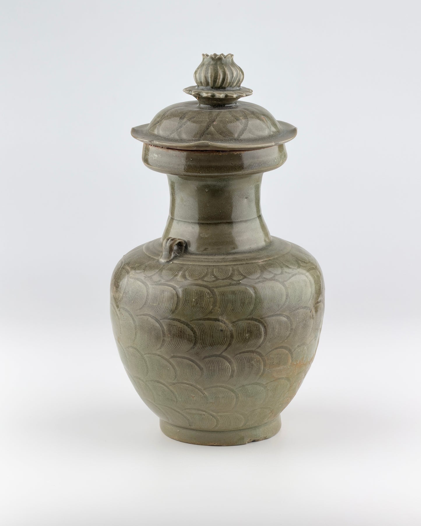 Celadon jar with carved lotus petal design, Song Dynasty