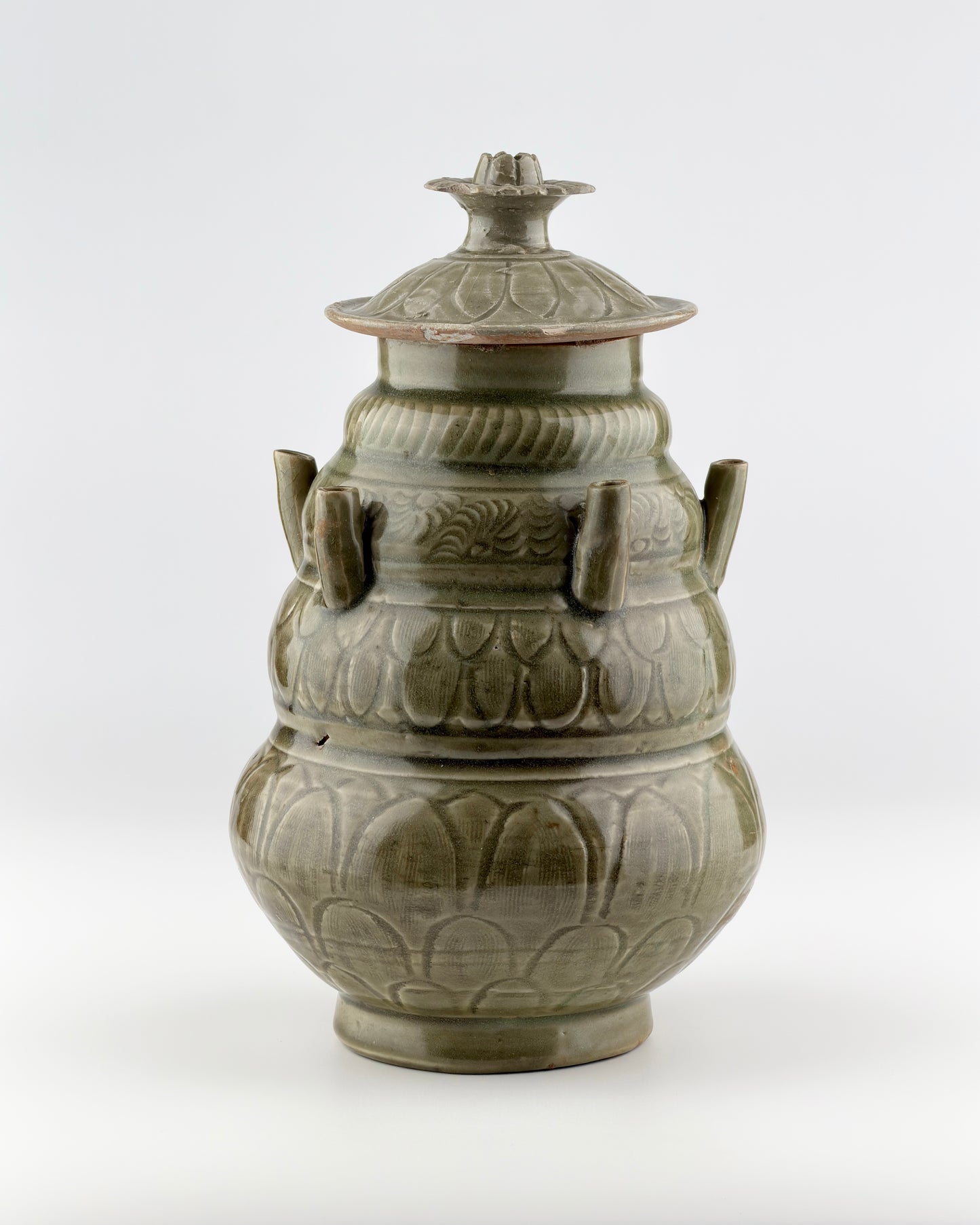 A Longquan Celadon Five-spouted Jar, Sui-Song Dynasty