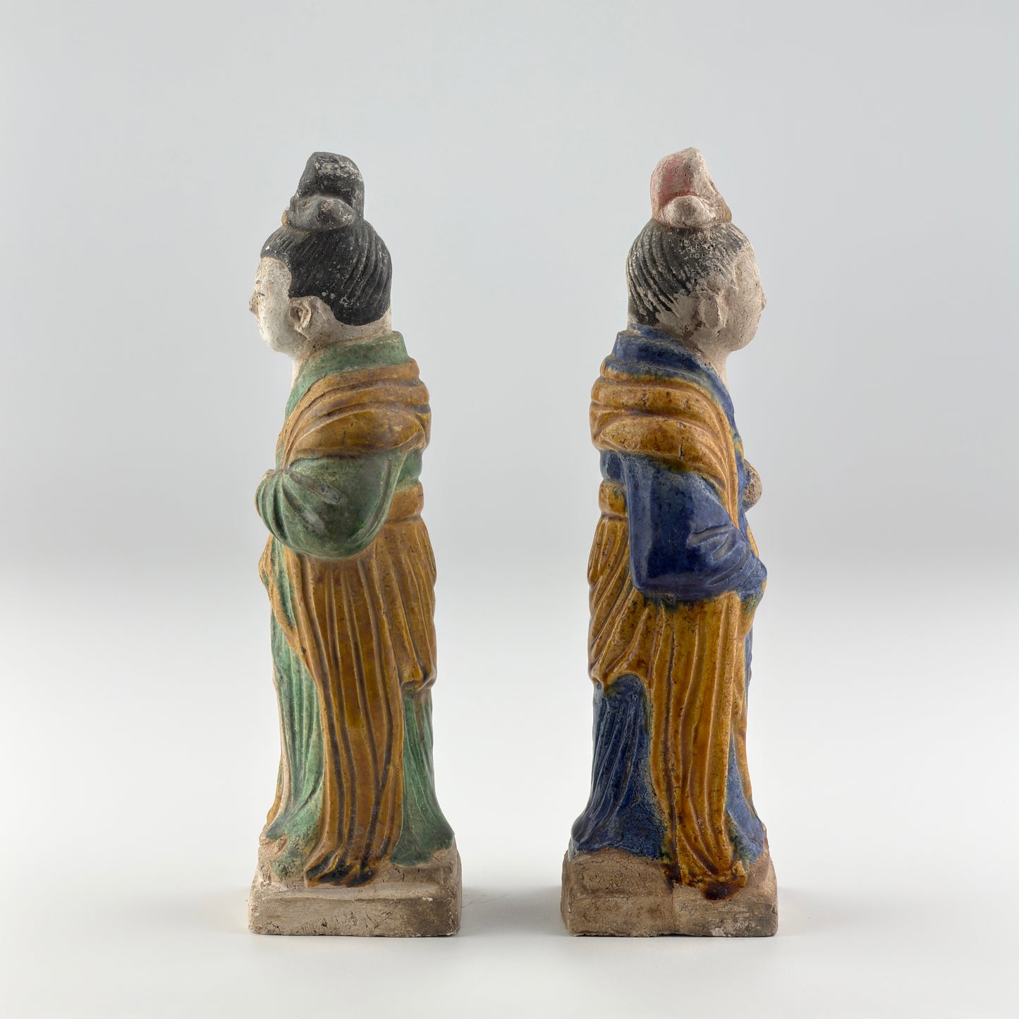 Two Glazed Court Attendants, Ming Period (1368-1644)