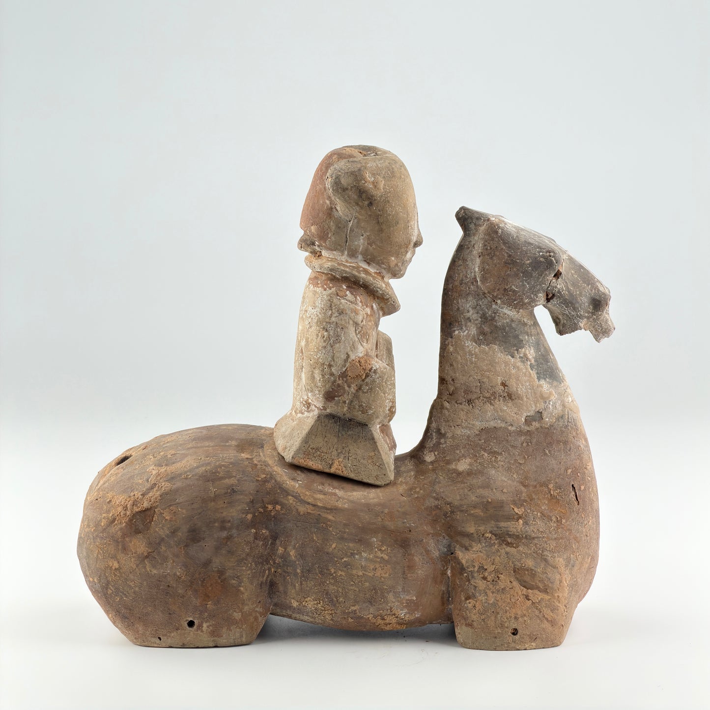 Pottery Figure of a Mounted Soldier and Horse