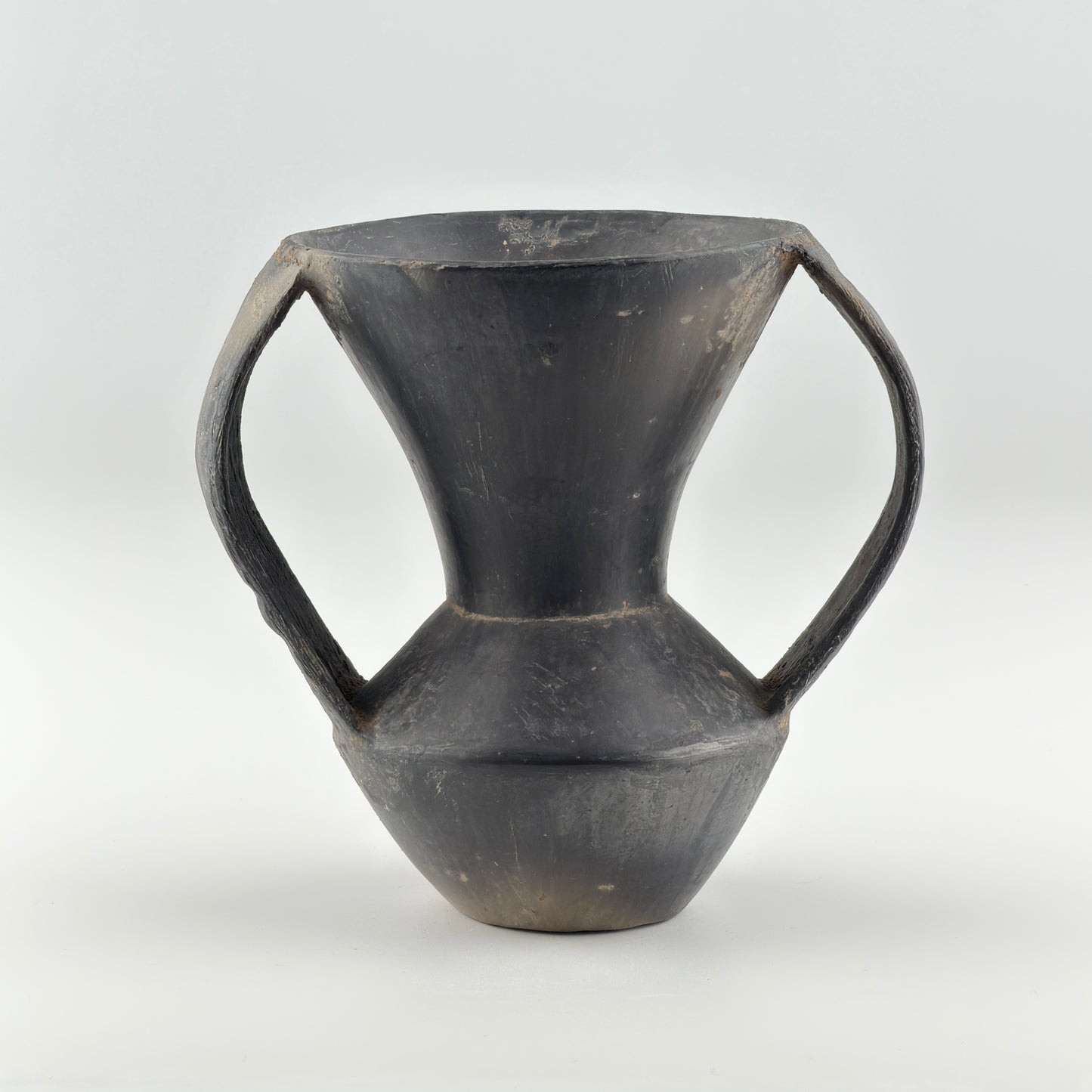 Double-handled Black Pottery Vessel