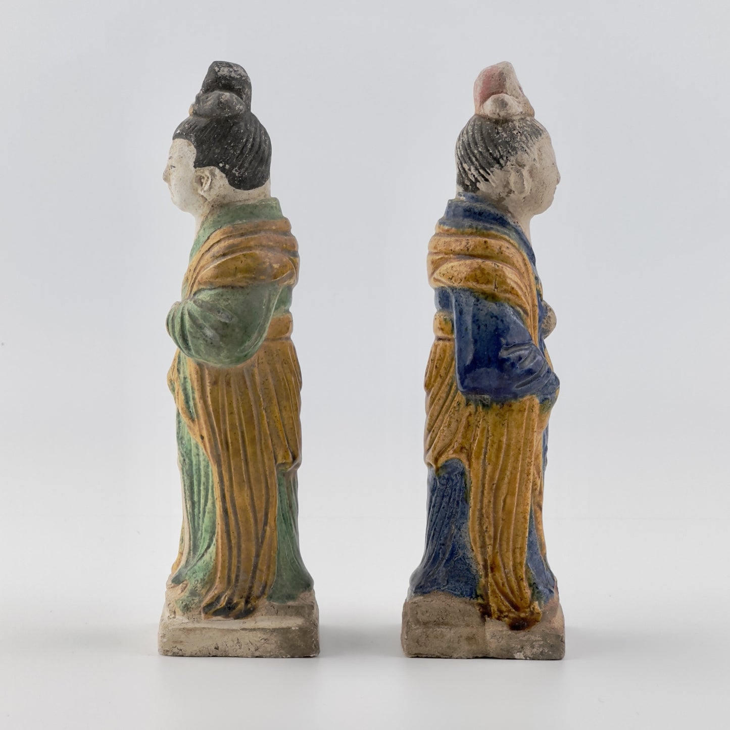 Two Glazed Court Attendants, Ming Dynasty (1368-1644)