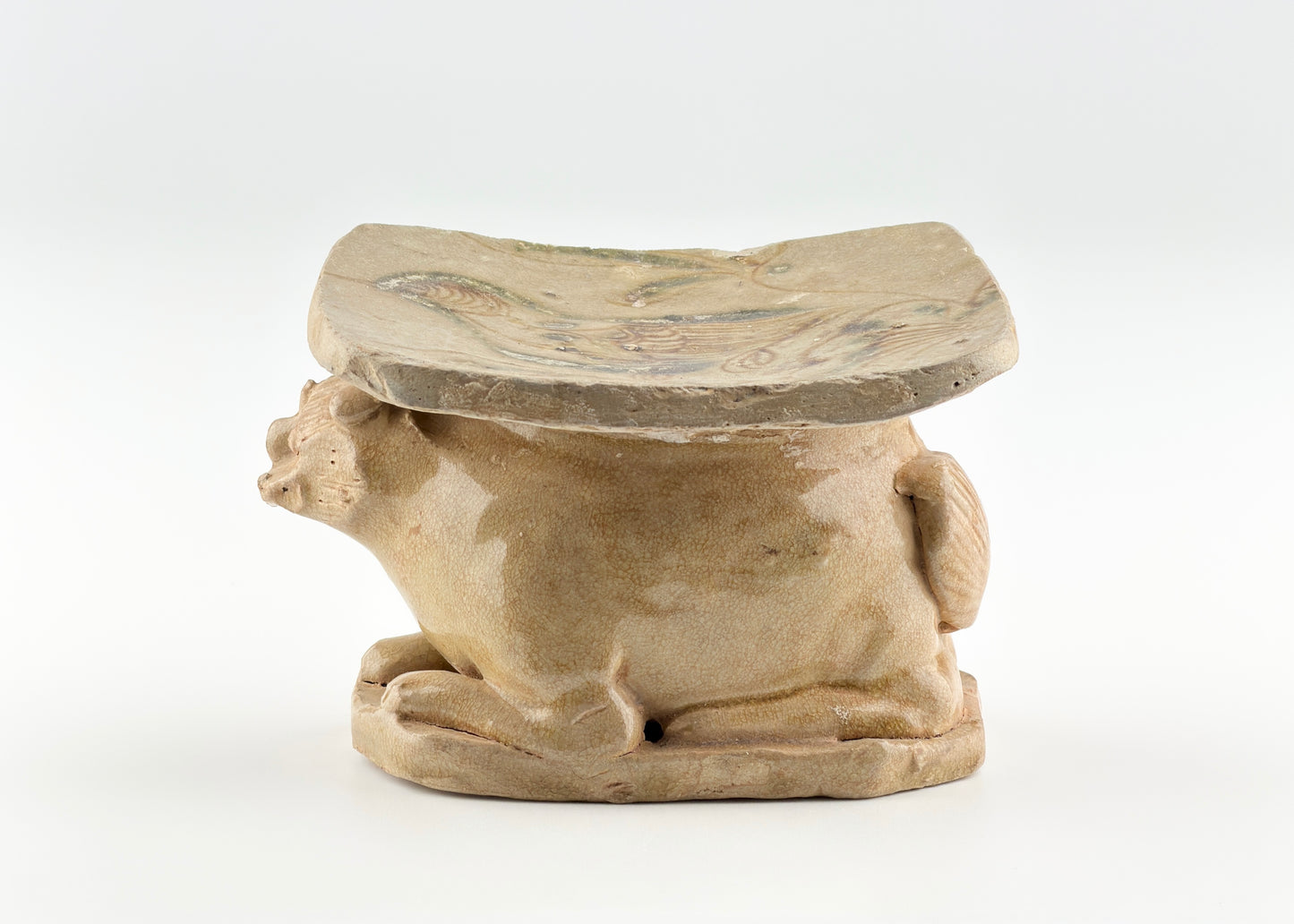 CHANGSHA WARE, RARE LION FIGURINE PILLOW, TANG DYNASTY