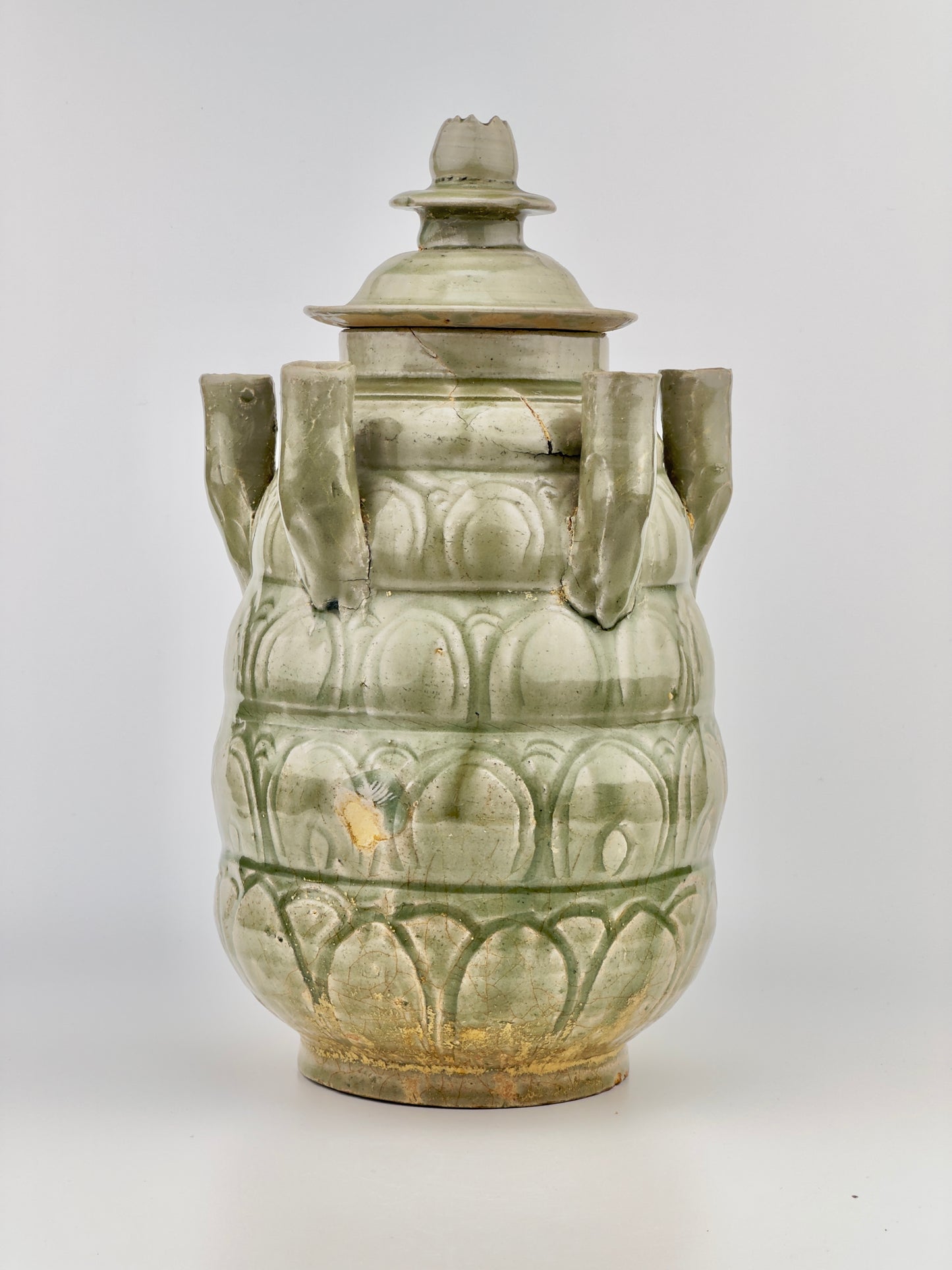 LONGQUAN CELADON FIVE-SPOUTED JAR, SONG DYNASTY (AD 960-1279)