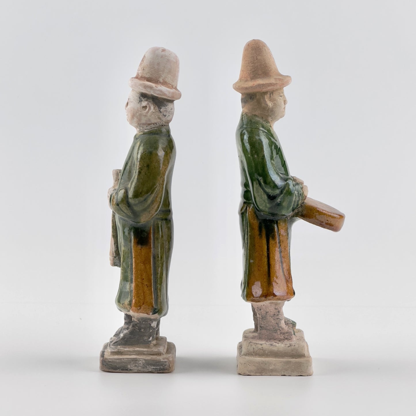 Two Glazed Figures of Musicians, Ming Dynasty (1368-1644)