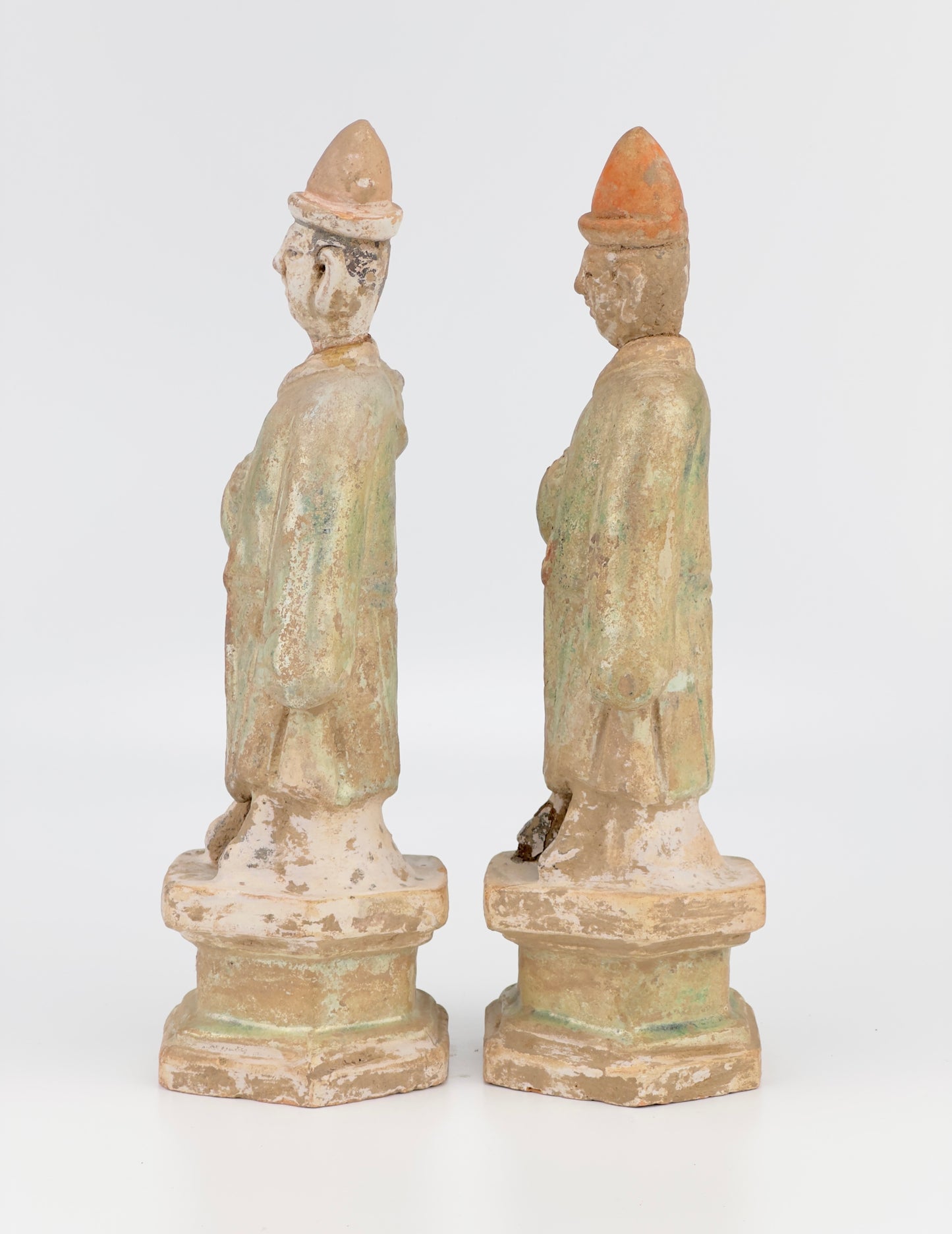 Standing Green Glazed Pottery Attendant Figure