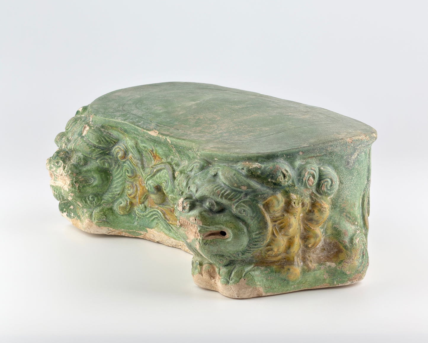 Sancai-glazed pottery 'Haitai' Pillow, Tang dynasty
