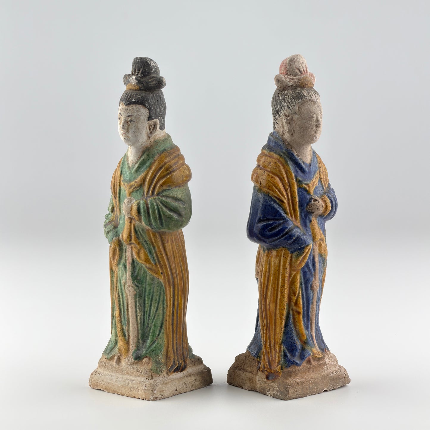 Two Glazed Court Attendants, Ming Period (1368-1644)