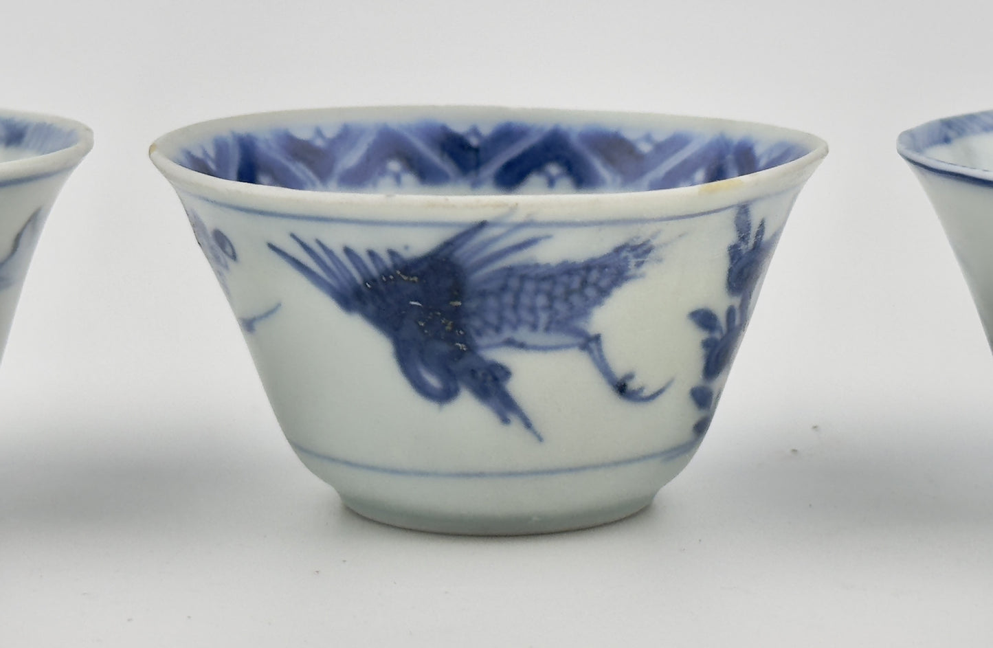 Three Chinoiserie Teabowl Set Circa 1725, Qing Dynasty, Yongzheng Reign