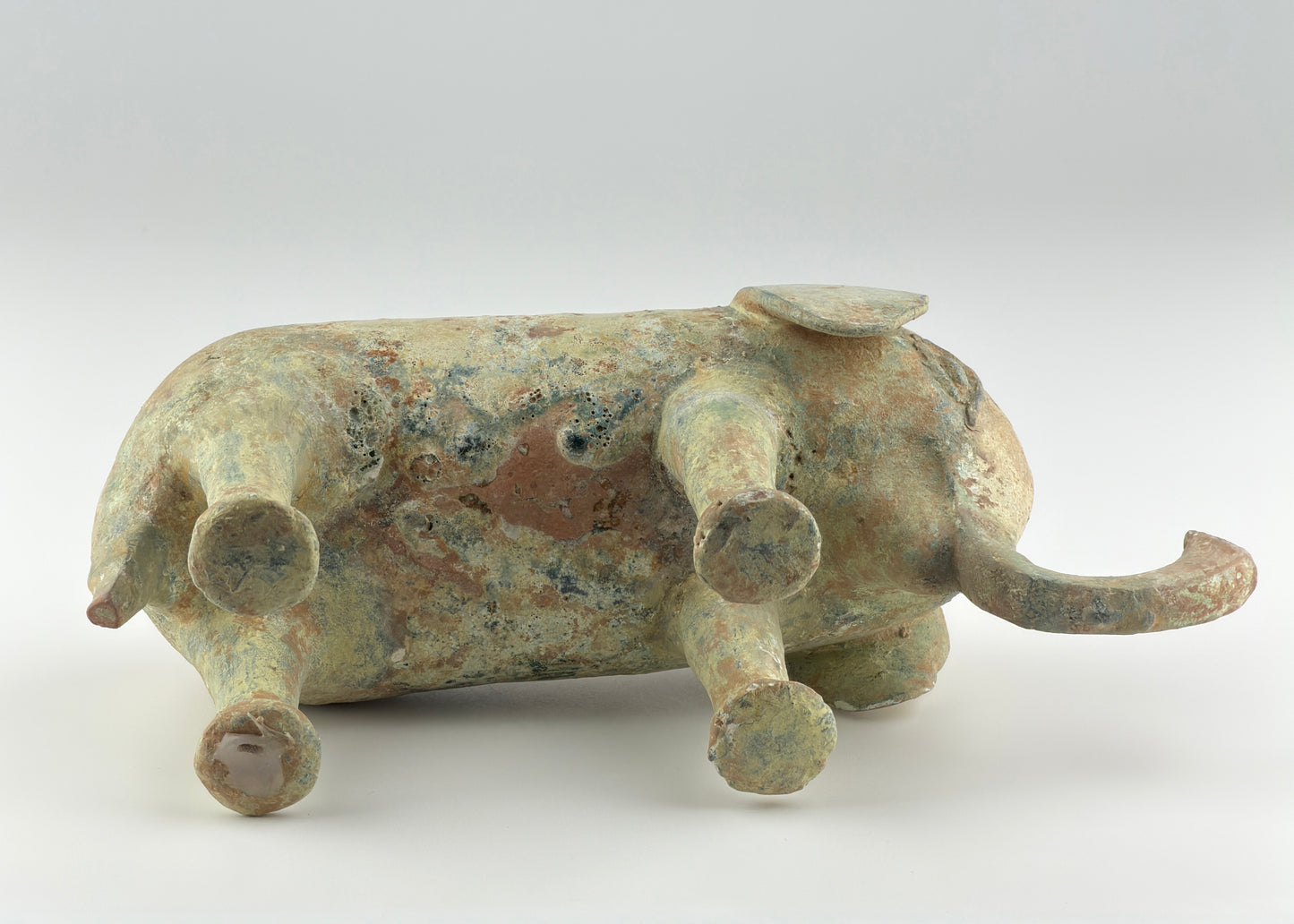 Green-Glazed Pottery Elephant, Han dynasty