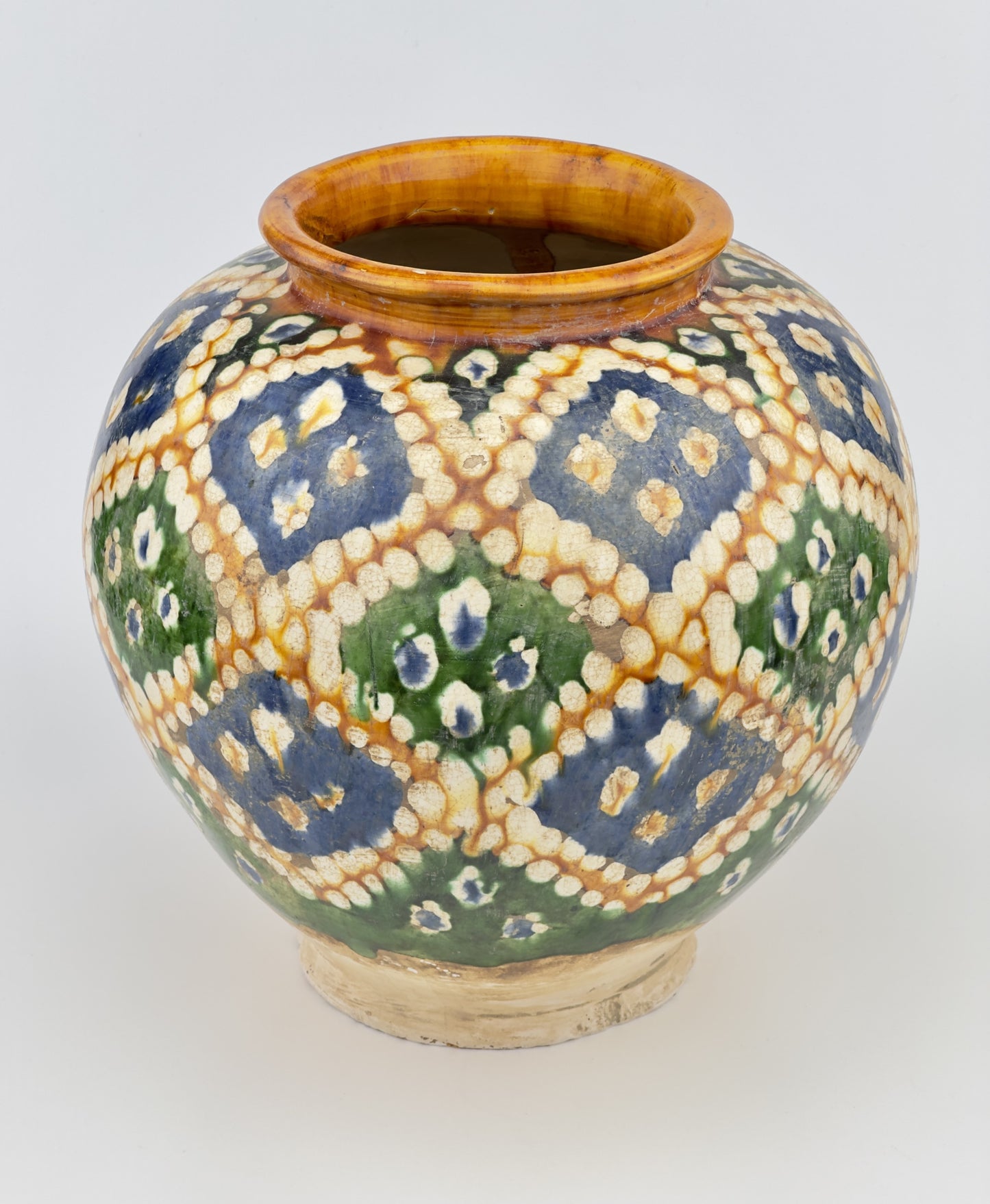 Rare Sancai-Glazed Pottery Jar, Tang Dynasty