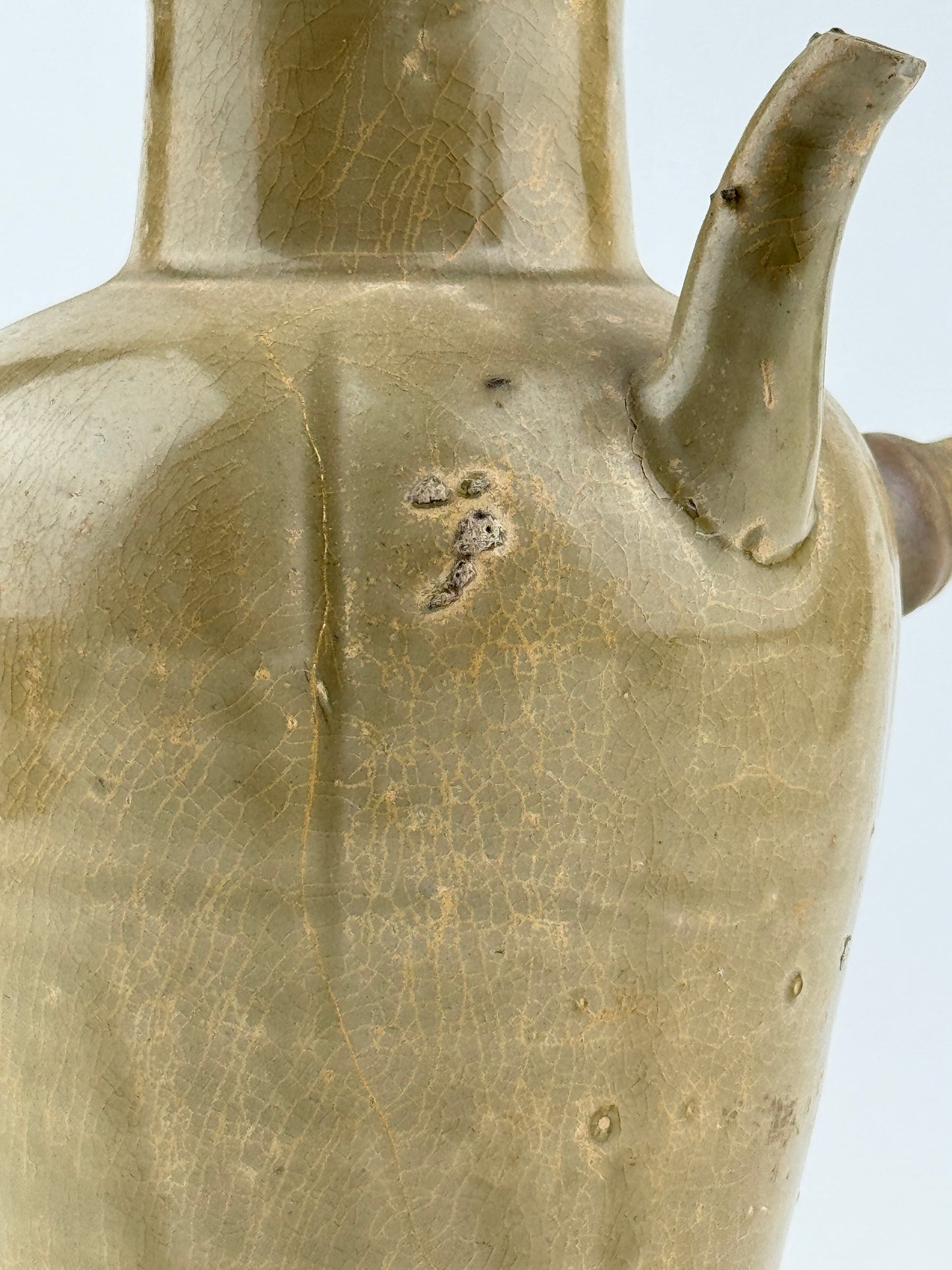 Celadon Ewer with Straight Handle, Tang to Northern Song Dynasty