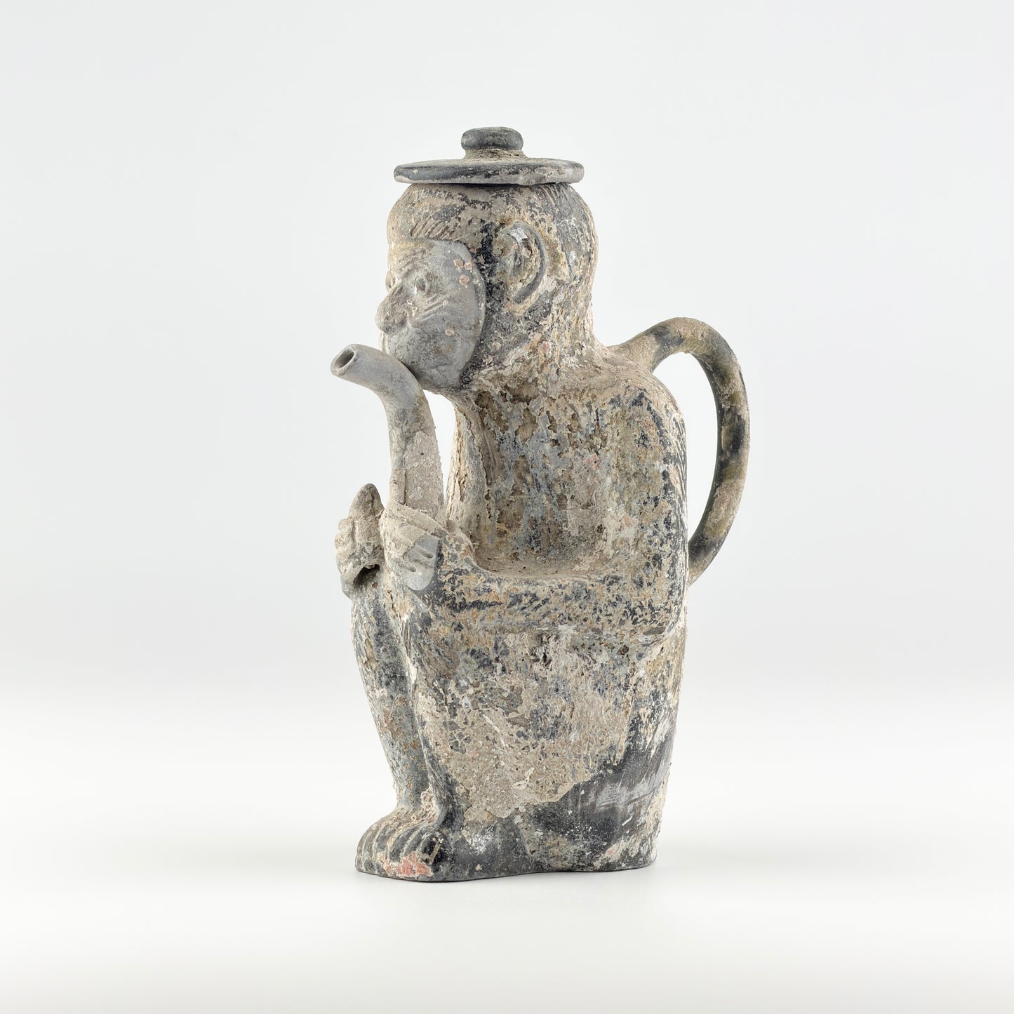 Rare Ewer of a Seated Monkey, C 1725, Qing Dynasty, Yongzheng Era