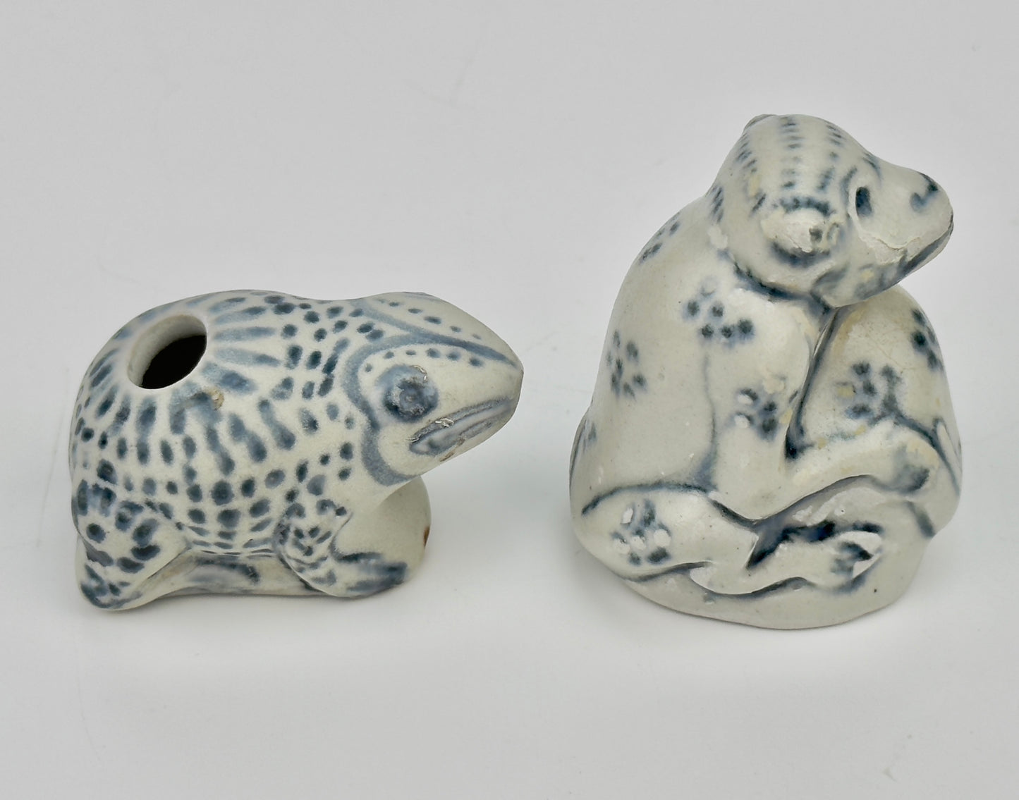 Three Annamese Frog, parrot, monkey shape Waterdroppers, 15th century, Le Dynasty