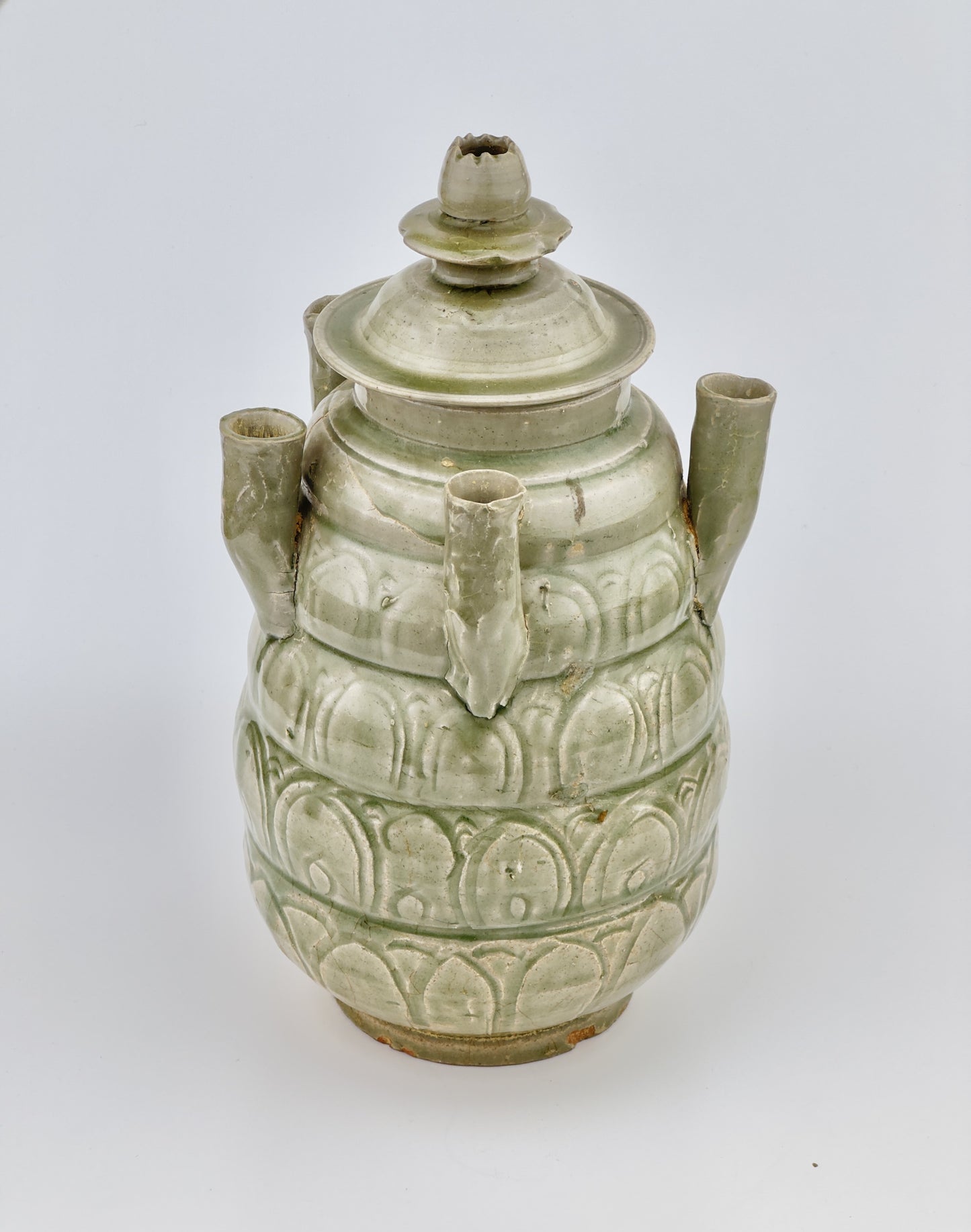 LONGQUAN CELADON FIVE-SPOUTED JAR, SONG DYNASTY (AD 960-1279)