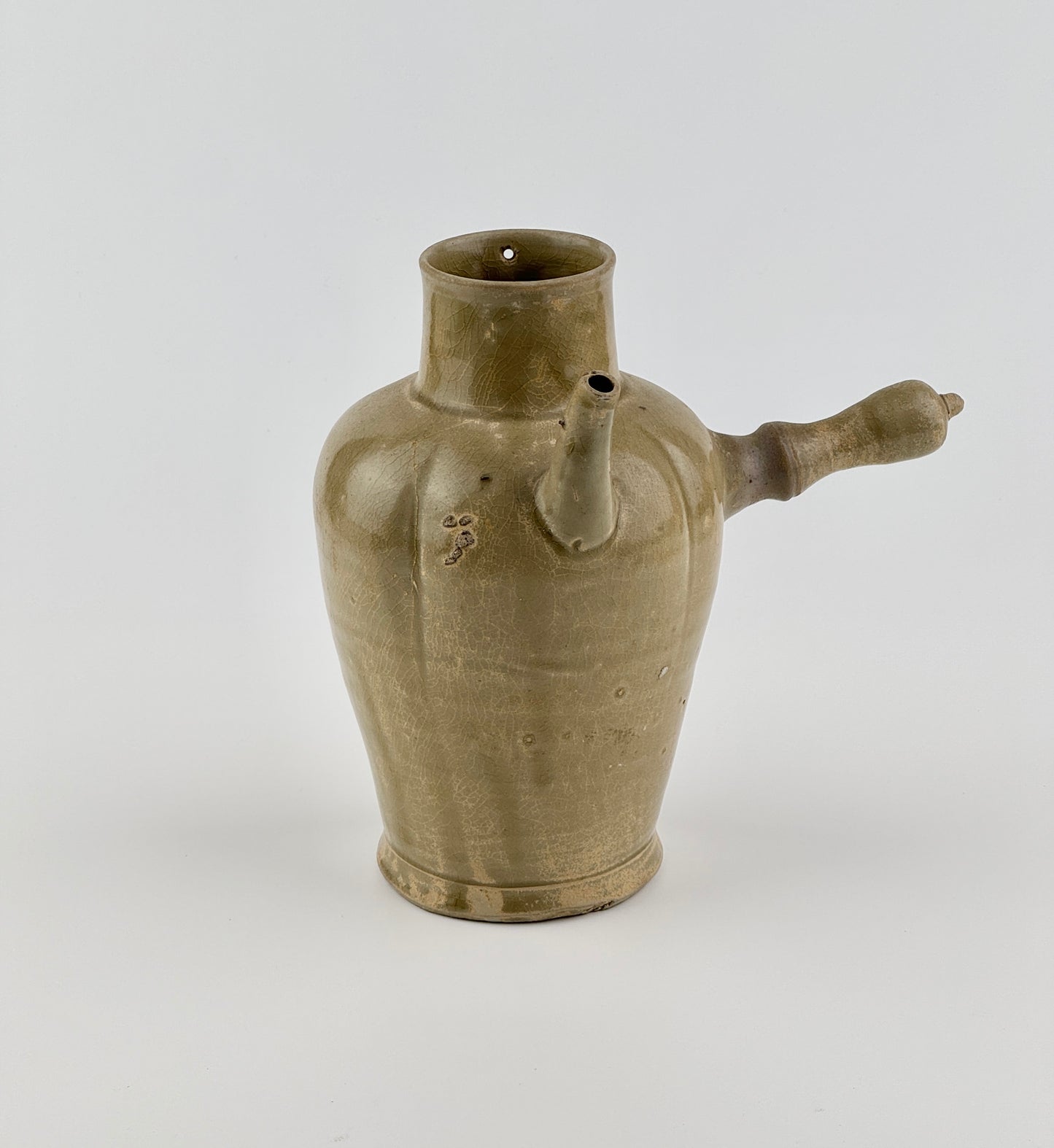 Celadon Ewer with Straight Handle, Tang to Northern Song Dynasty