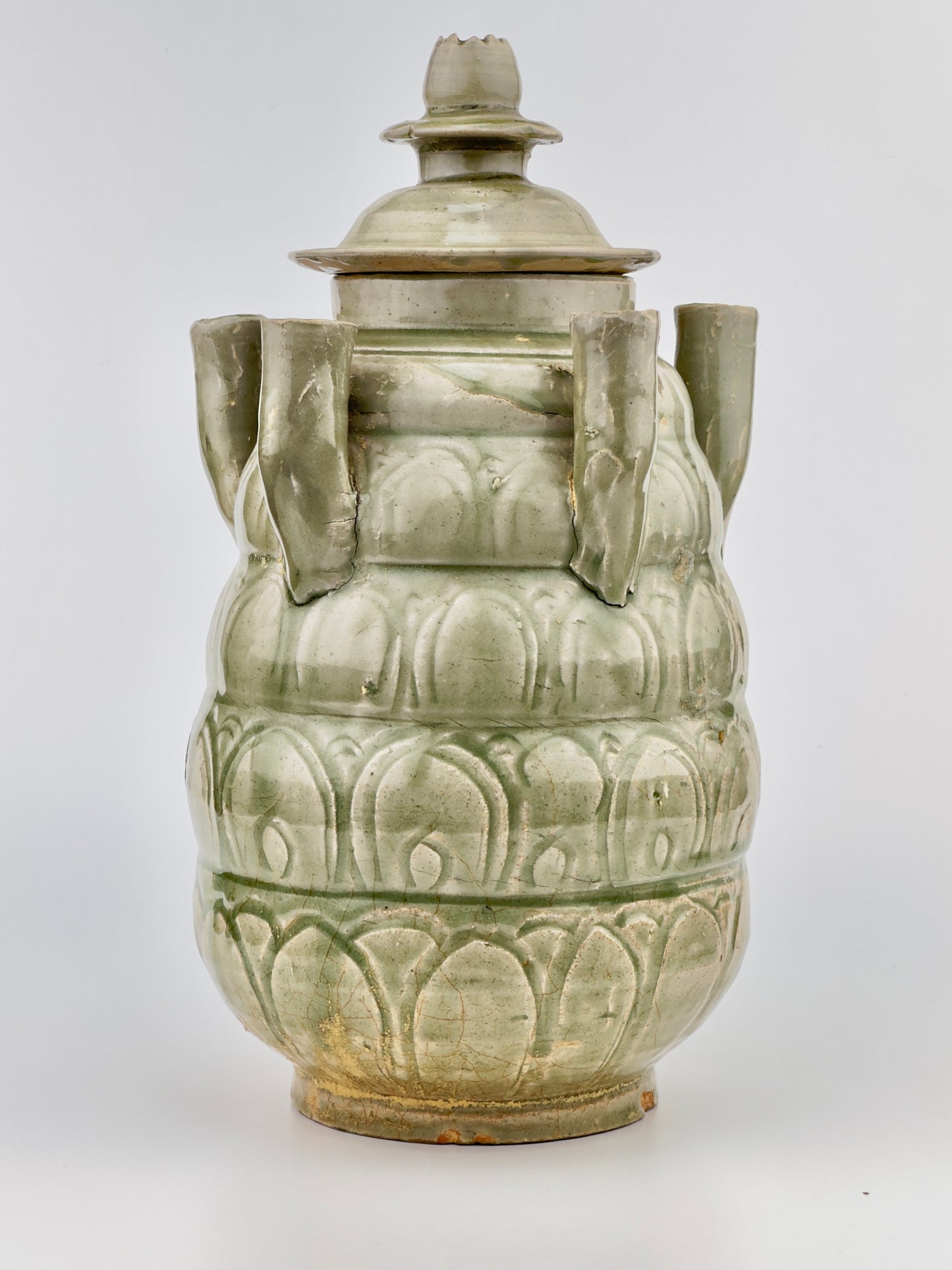 LONGQUAN CELADON FIVE-SPOUTED JAR, SONG DYNASTY (AD 960-1279)