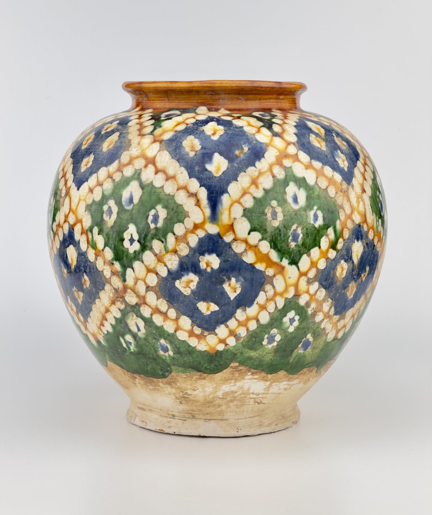 Rare Sancai-Glazed Pottery Jar, Tang Dynasty