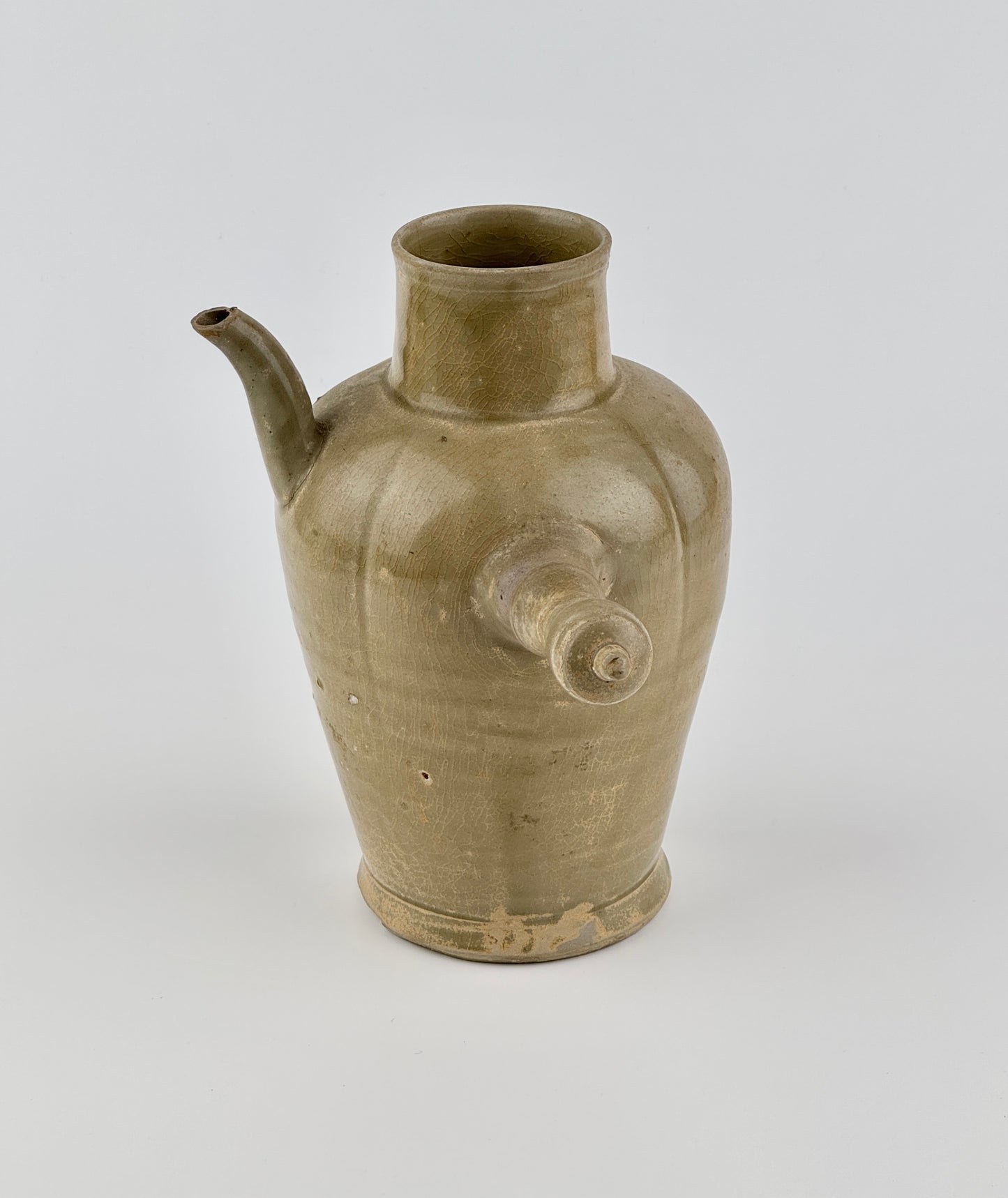 Celadon Ewer with Straight Handle, Tang to Northern Song Dynasty