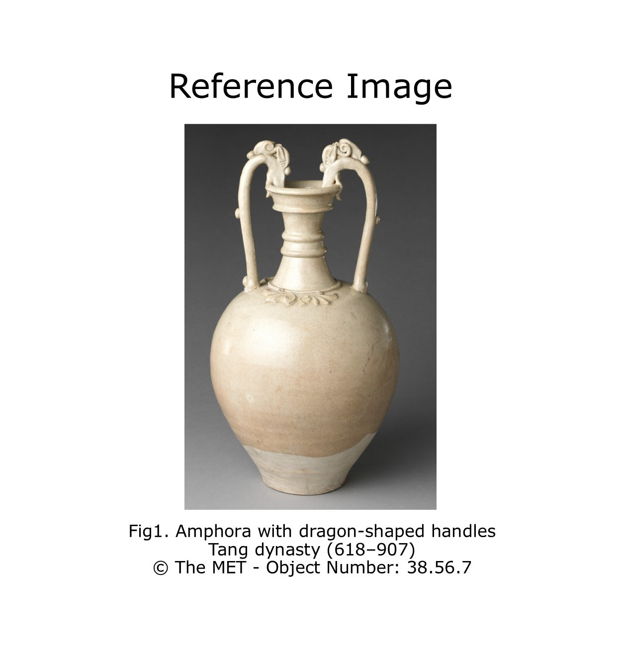 A Large and Rare Straw-Glazed Pottery Amphora, Tang Dynasty