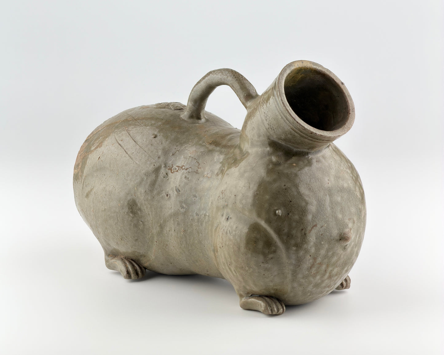 Rare Yue Celadon-Glazed Figural Vessel, Western Jin dynasty (265-420)