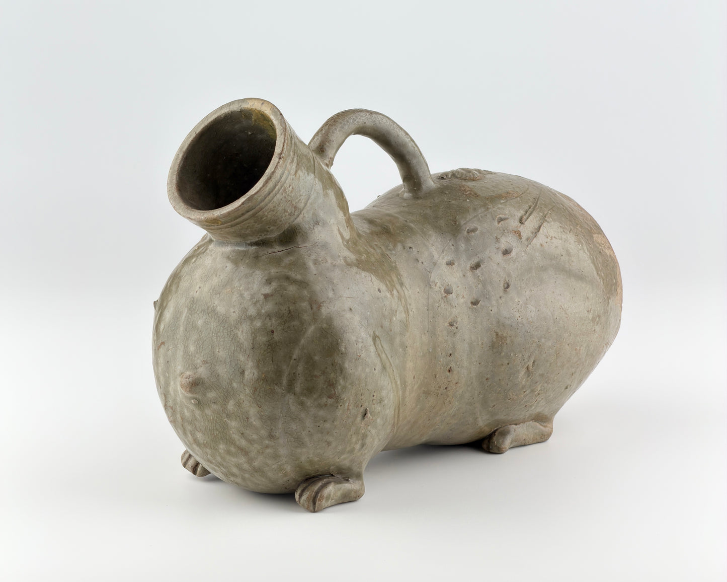 Rare Yue Celadon-Glazed Figural Vessel, Western Jin dynasty (265-420)