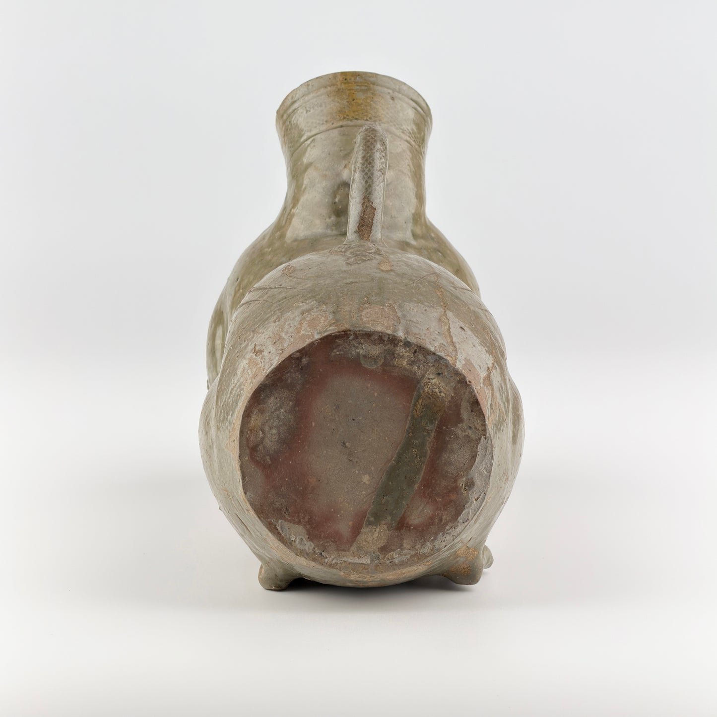 Rare Yue Celadon-Glazed Figural Vessel, Western Jin dynasty (265-420)