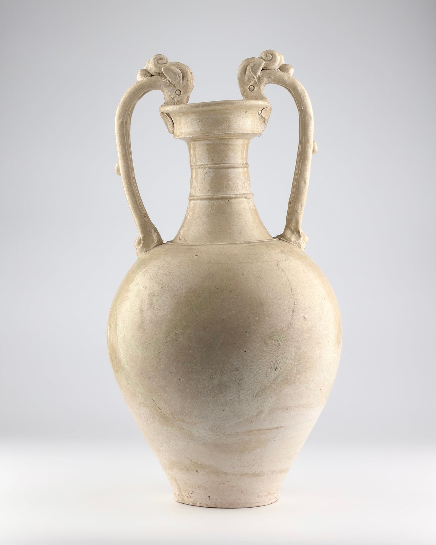 A Large and Rare Straw-Glazed Pottery Amphora, Tang Dynasty