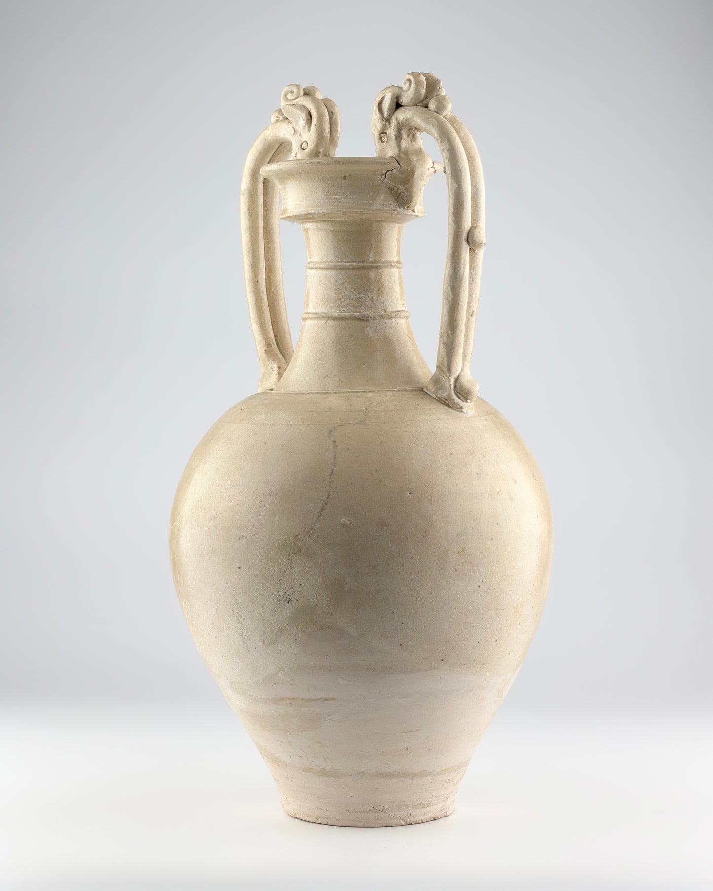 A Large and Rare Straw-Glazed Pottery Amphora, Tang Dynasty