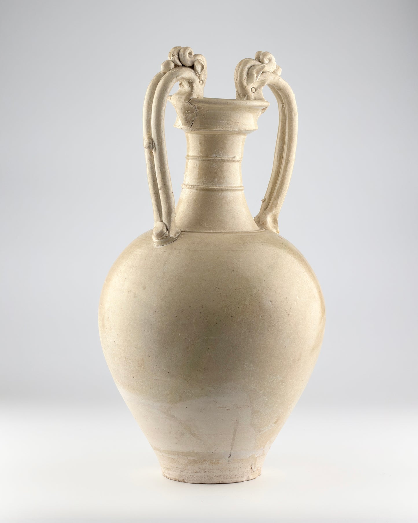 A Large and Rare Straw-Glazed Pottery Amphora, Tang Dynasty