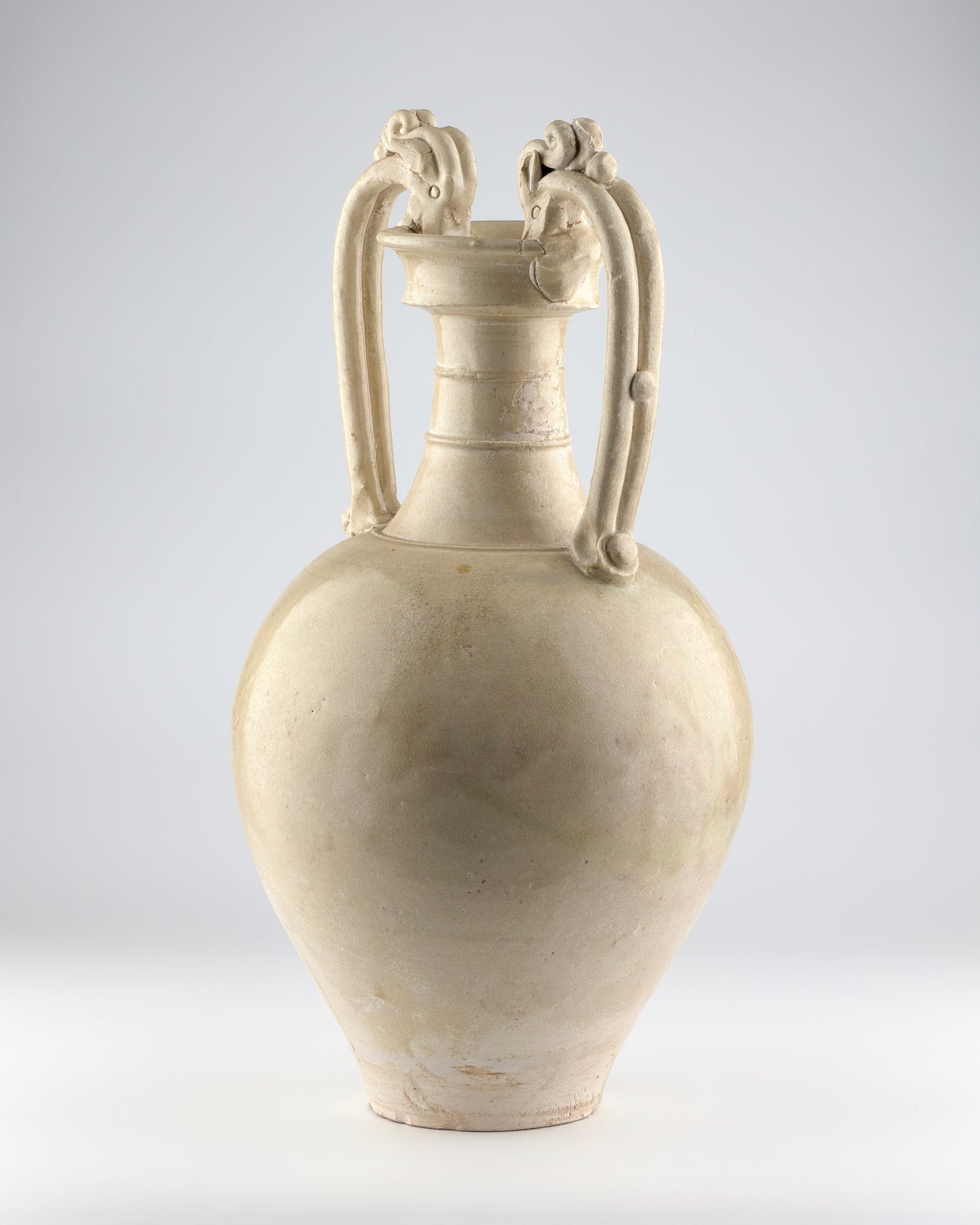 A Large and Rare Straw-Glazed Pottery Amphora, Tang Dynasty