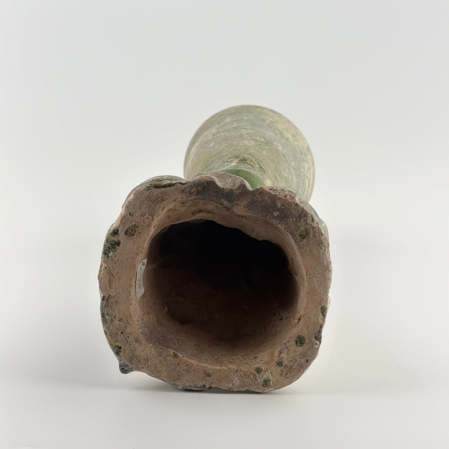 Green-glazed pottery 'figural' lamp, Han Dynasty