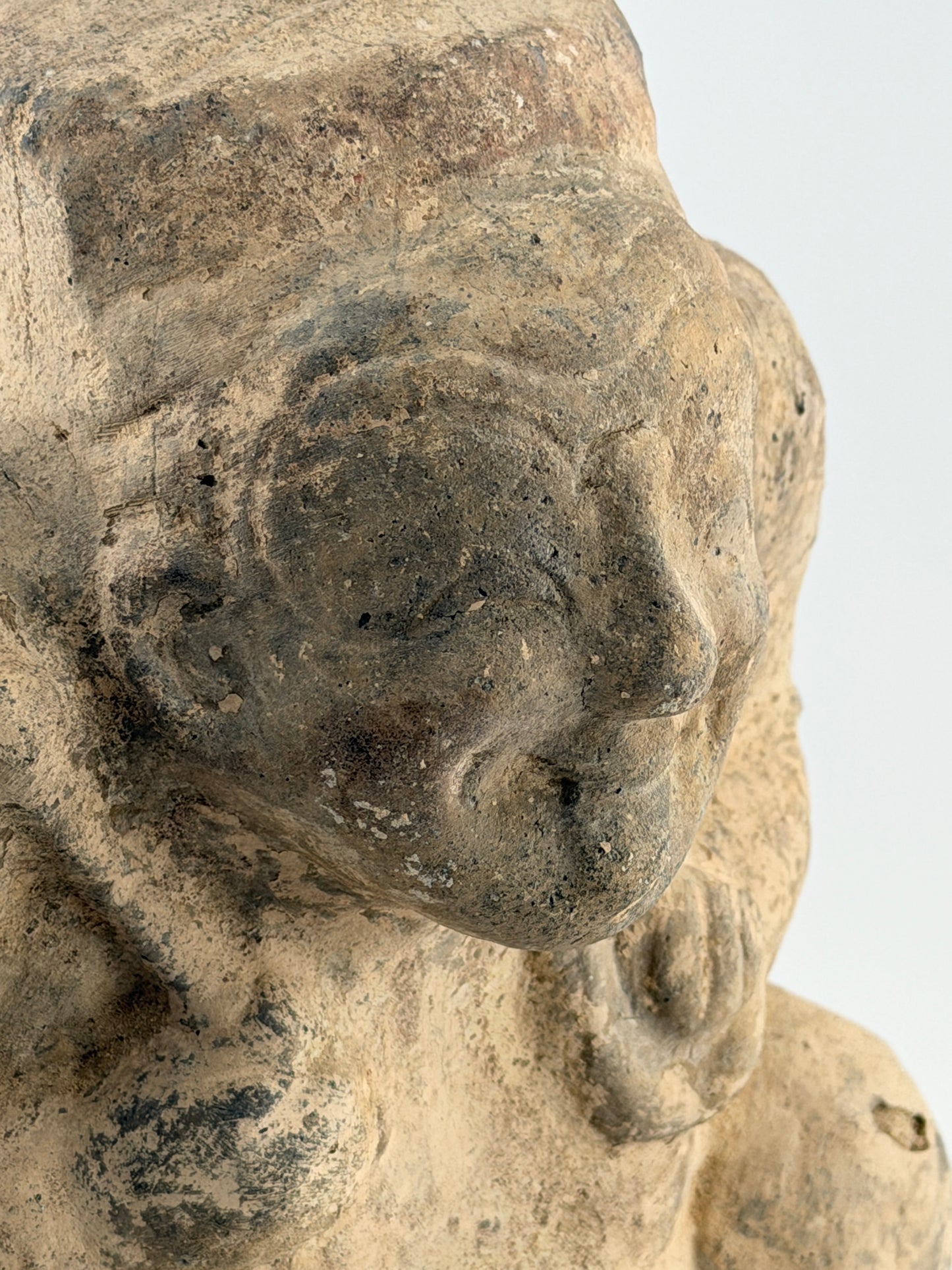 Pottery Figure of a Seated Drummer